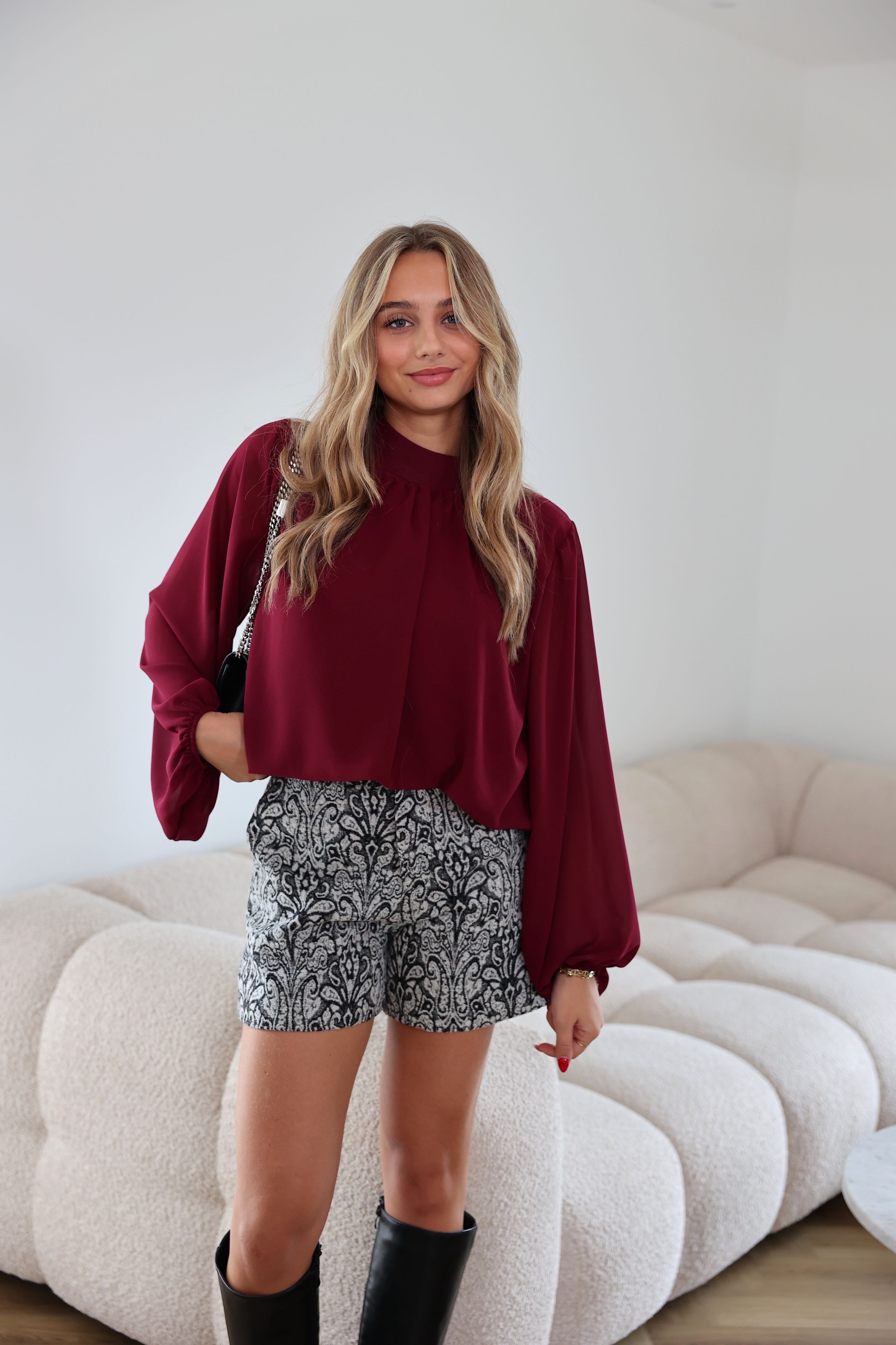 BLOUSE BEA - BURGUNDY