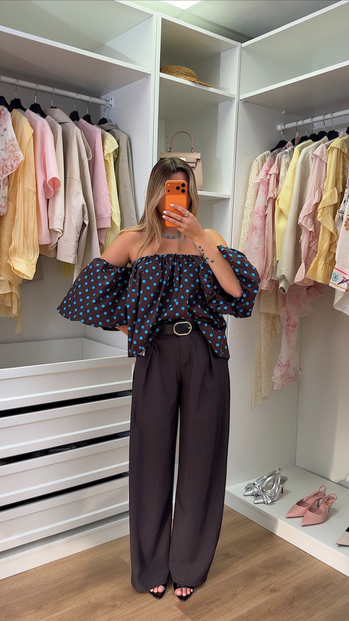 BLUSA DOMI LUNARES - CHOCO