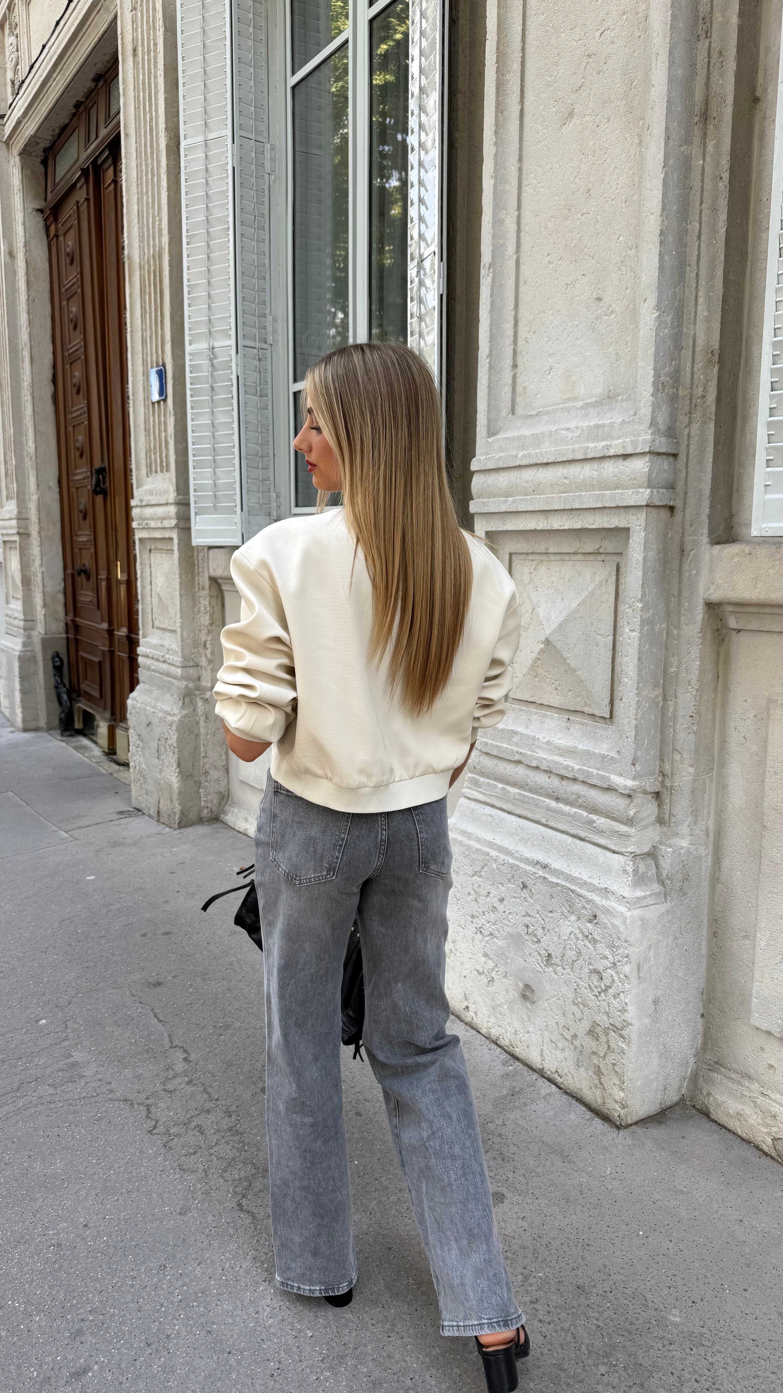 ALIZEE BOMBER JACKET - BEIGE