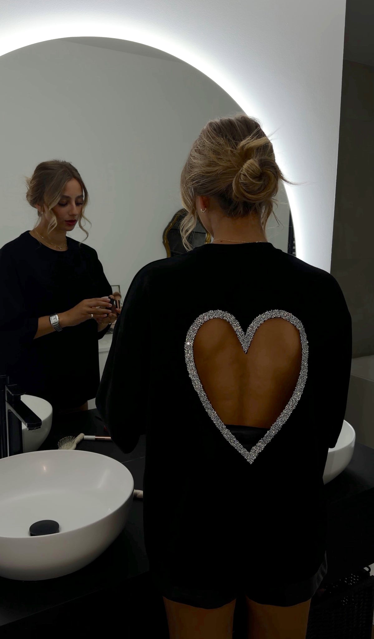 T-SHIRT COEUR - NOIR