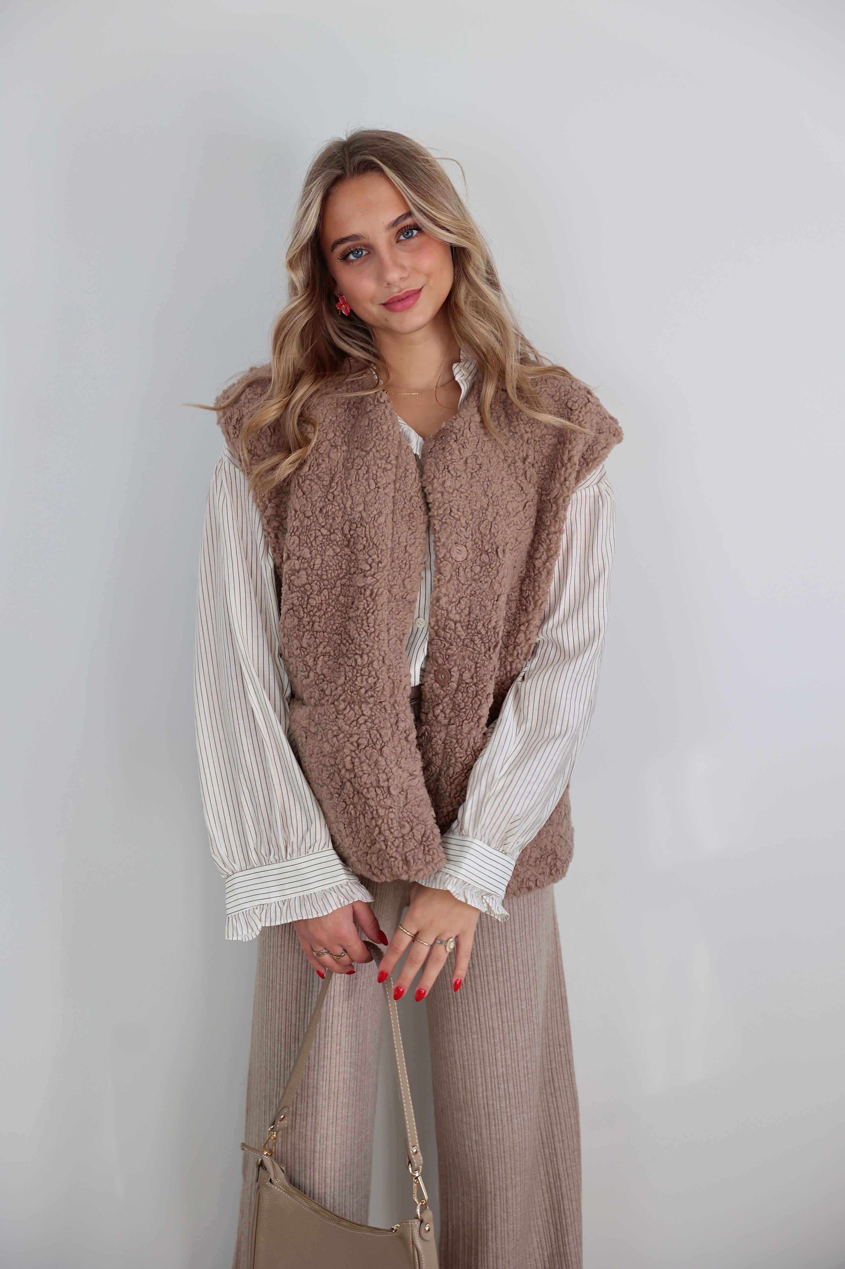 VESTE SANS MANCHES ELMA - TAUPE