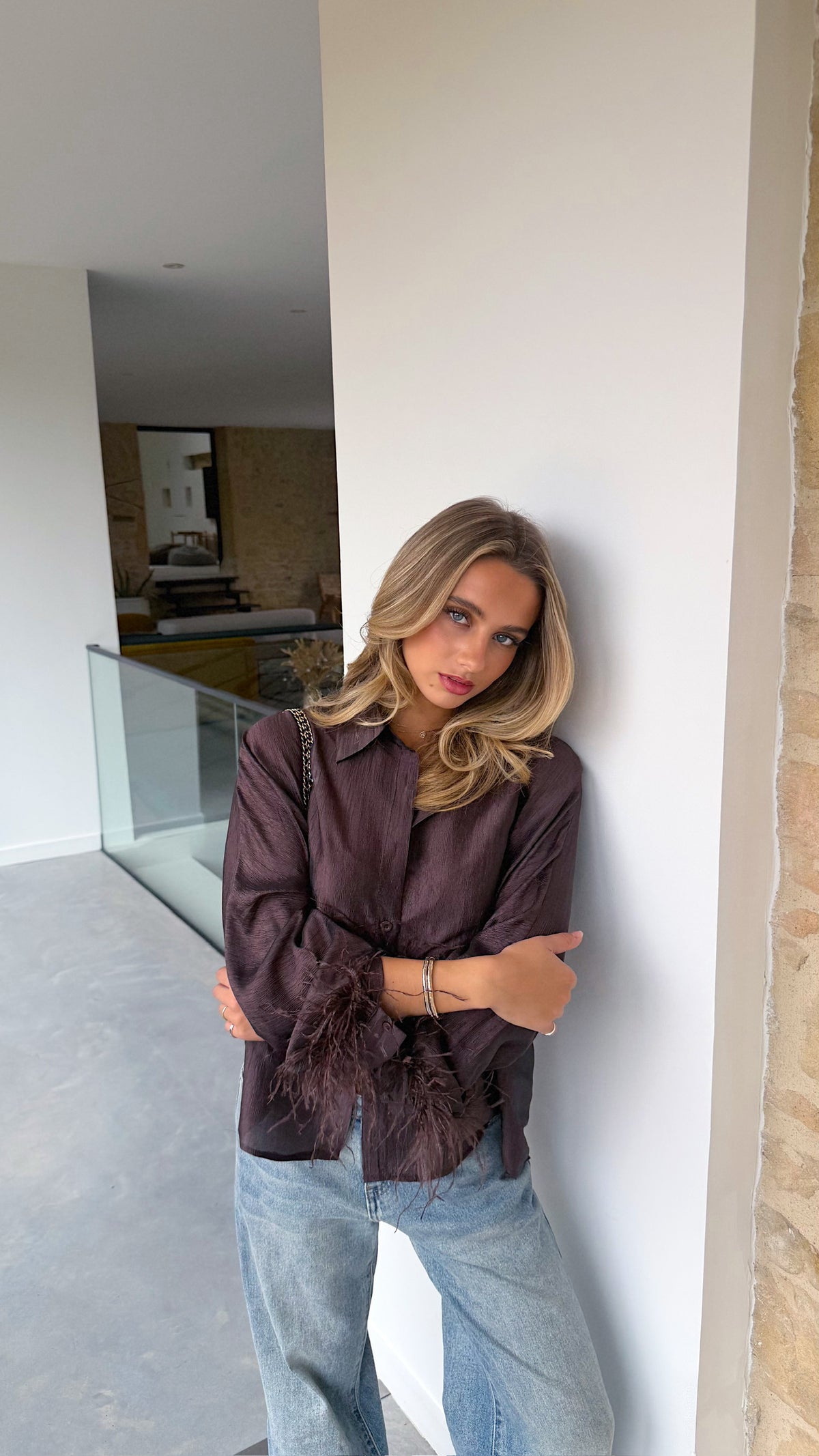 CHEMISE PLUME - CHOCO