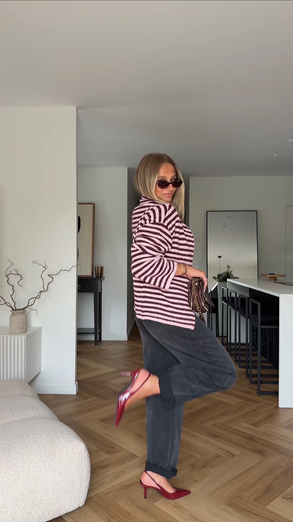 GILET IRENE - ROSE ET BORDEAUX