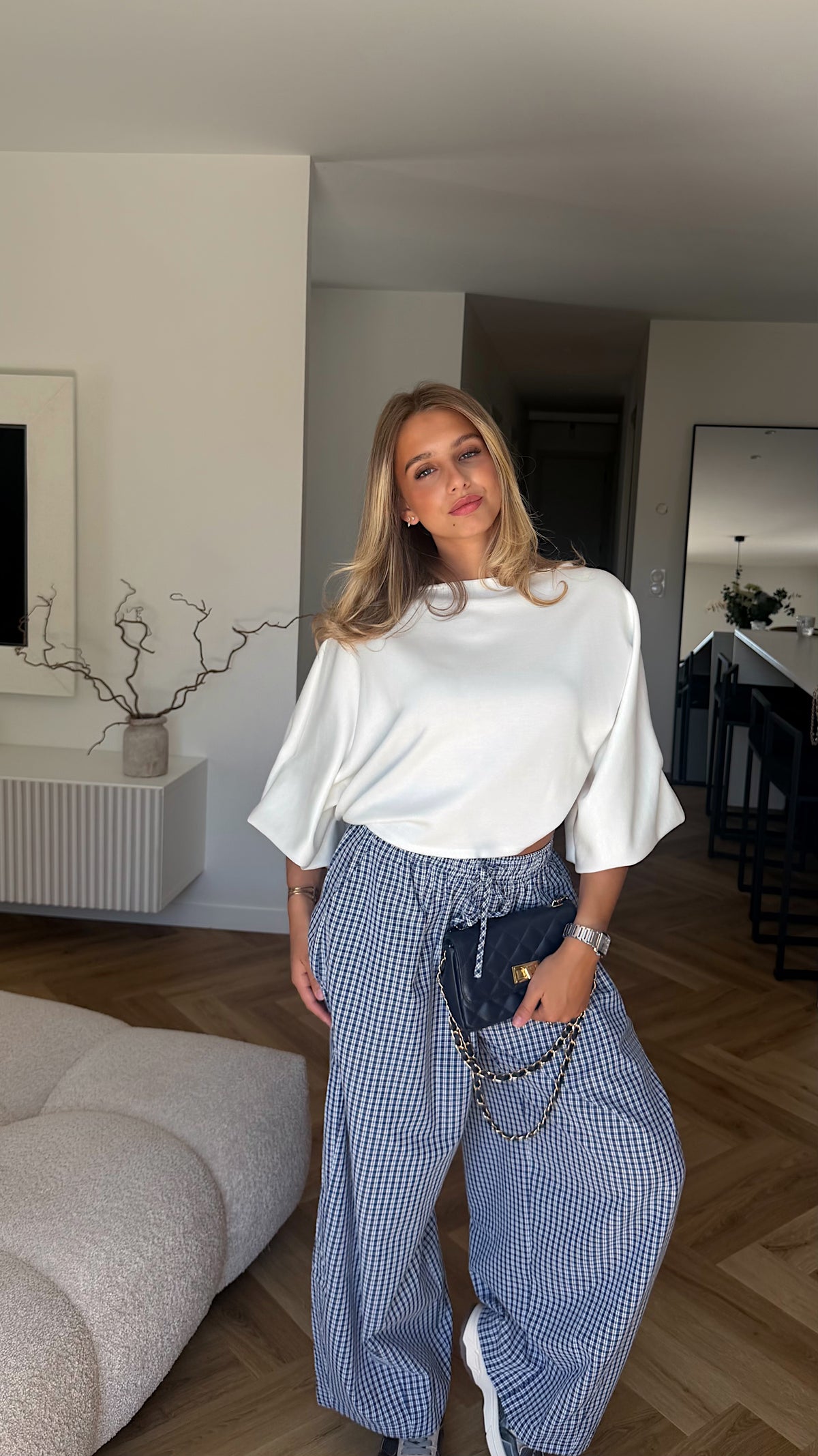 PANTALON VICHY - BLEU