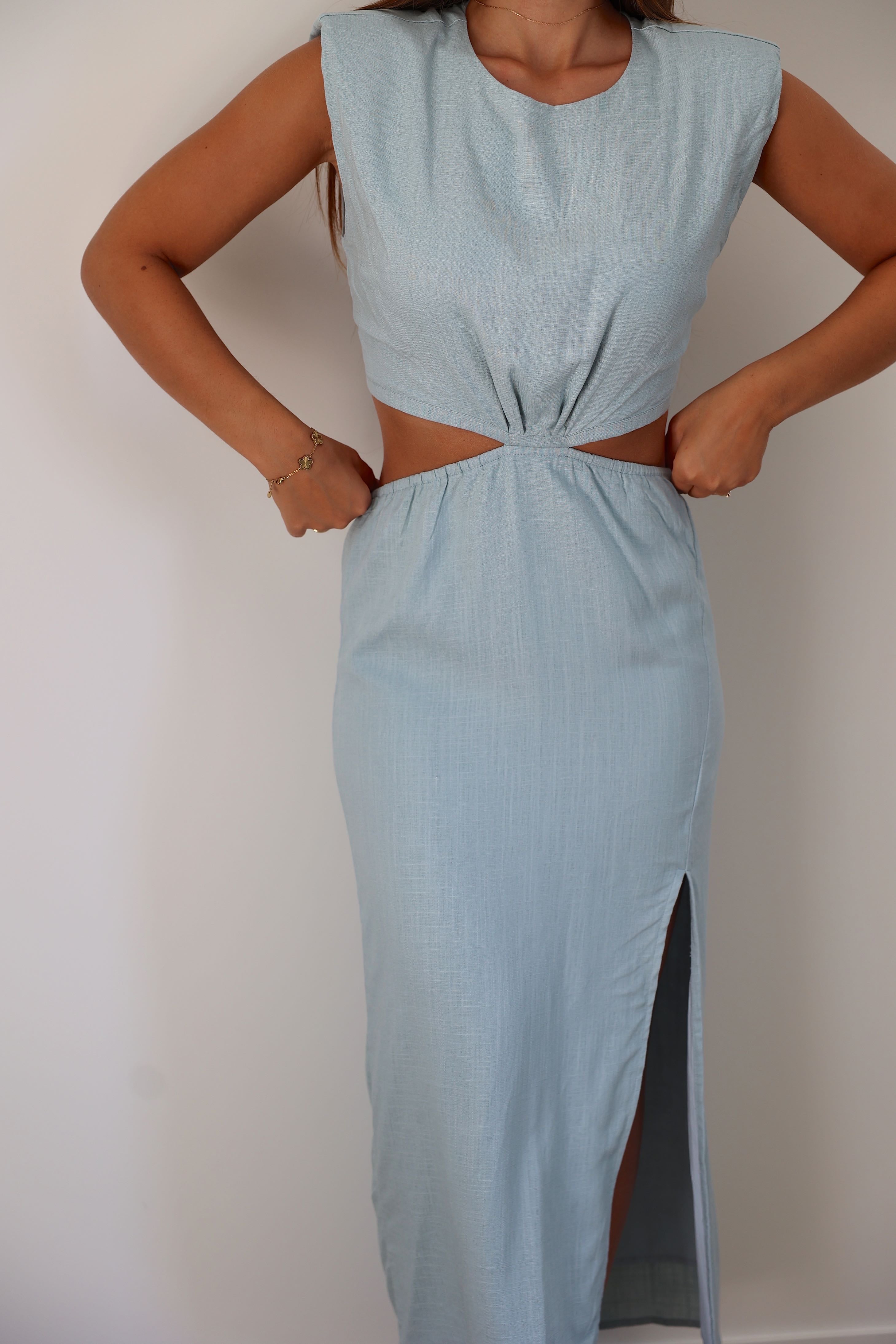 VESTIDO VAINILLA - AZUL/GRIS