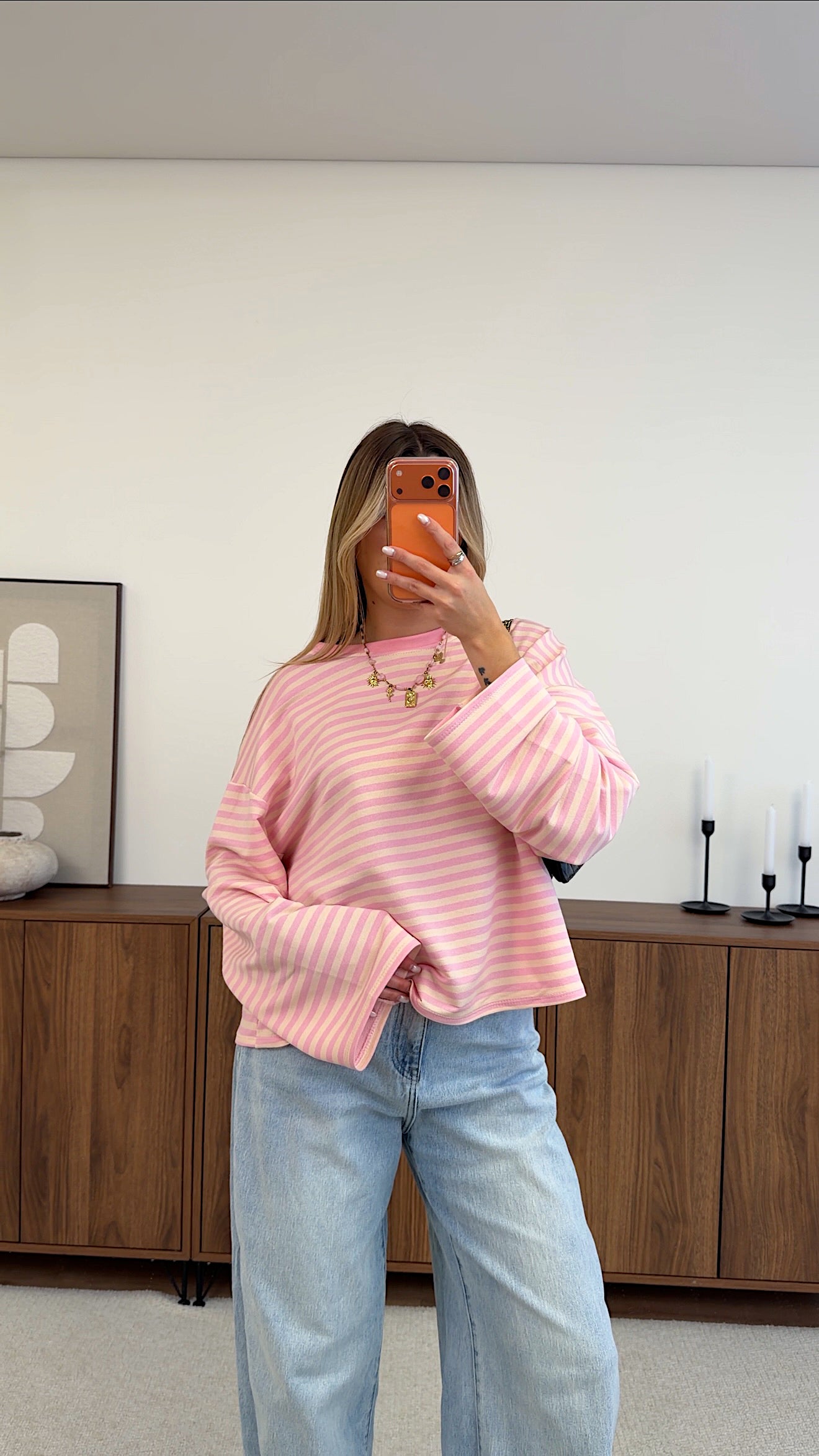 TOP MARINA - ROSE ET ECRU