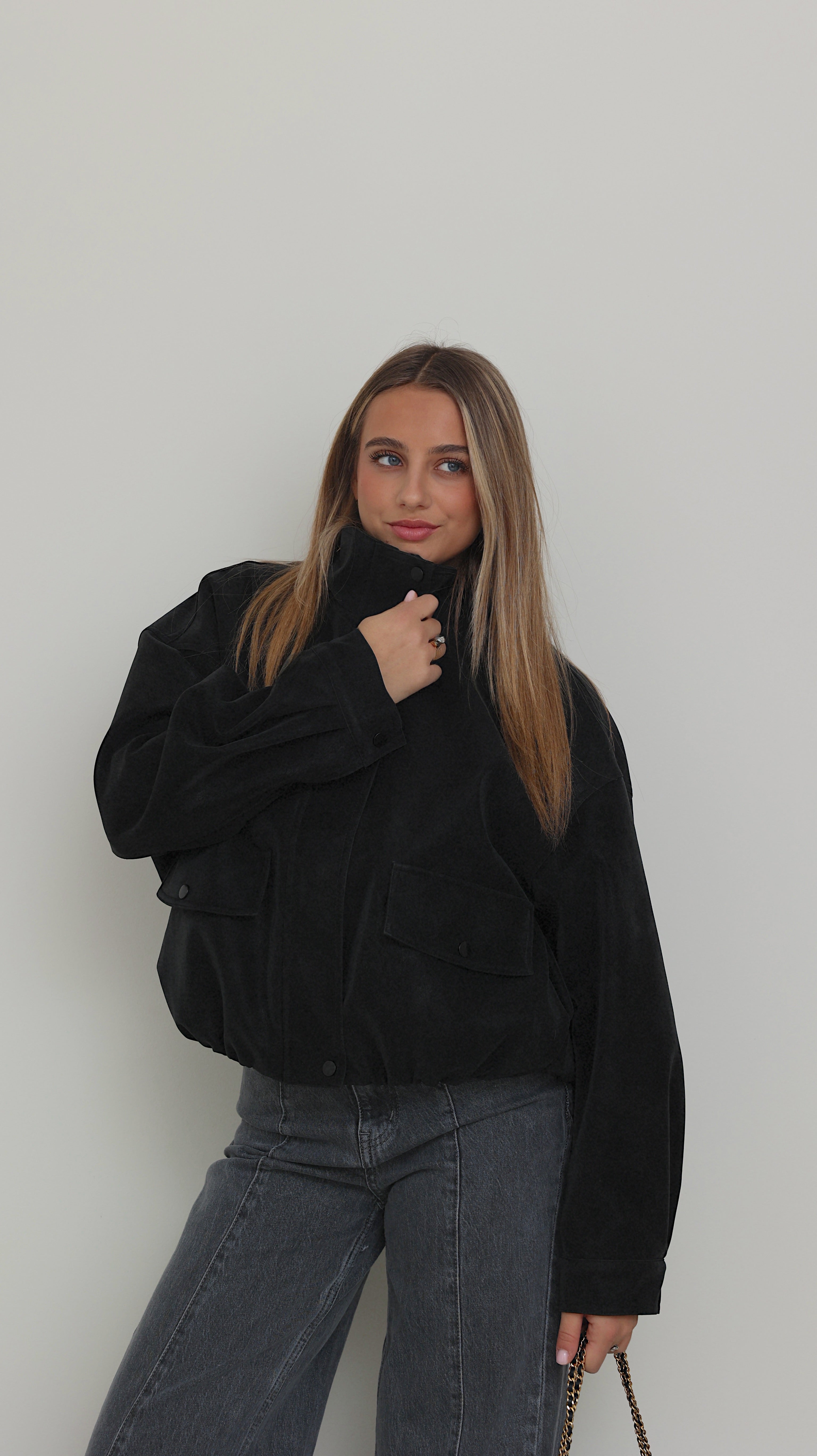 MANON BOMBER JACKET - BLACK