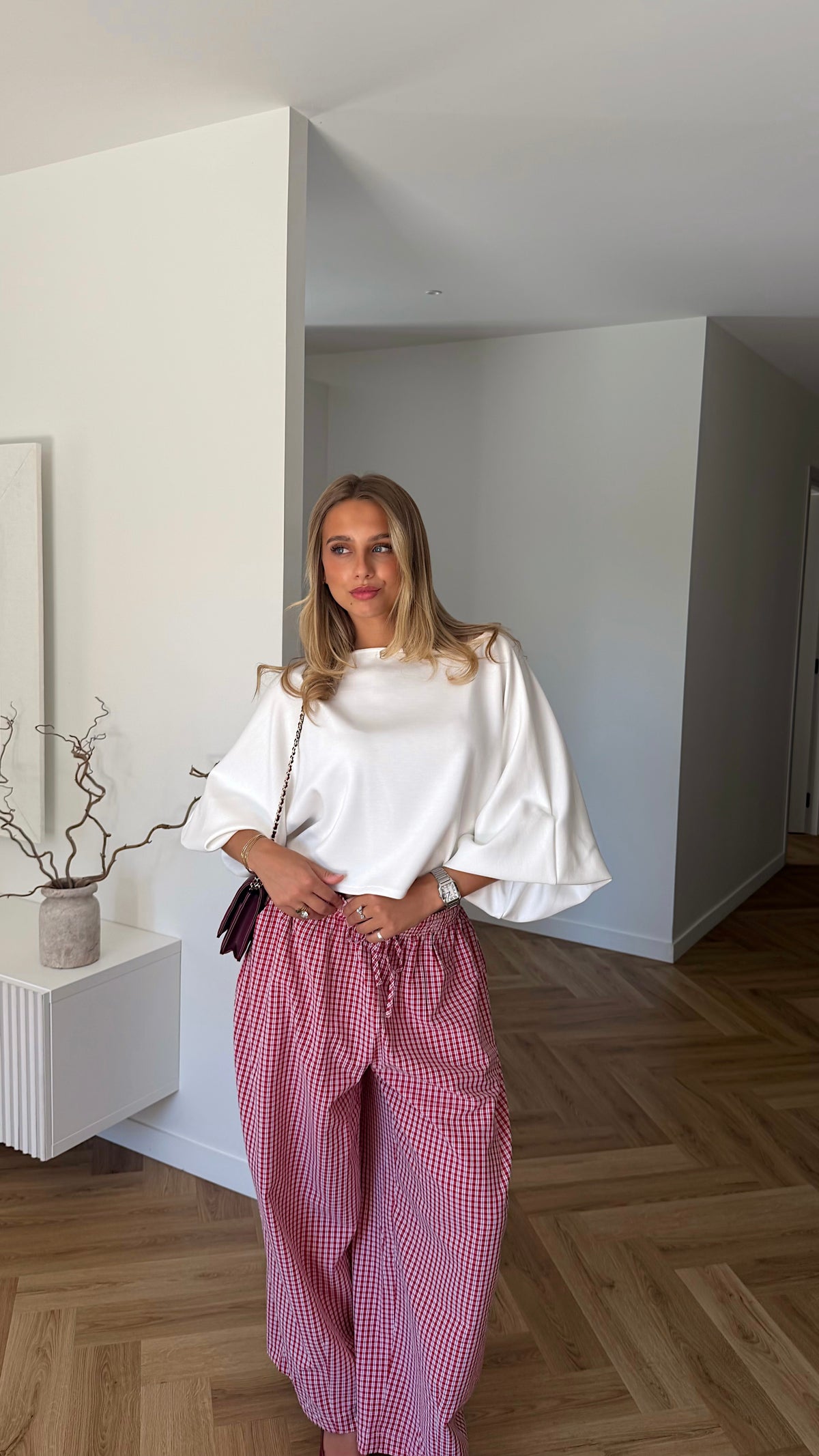 PANTALON VICHY - ROUGE