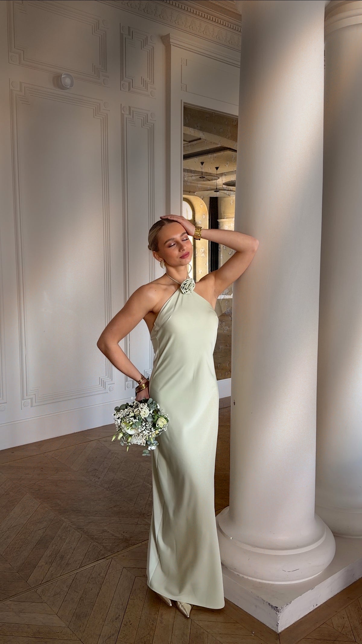JULIA DRESS - LIME GREEN