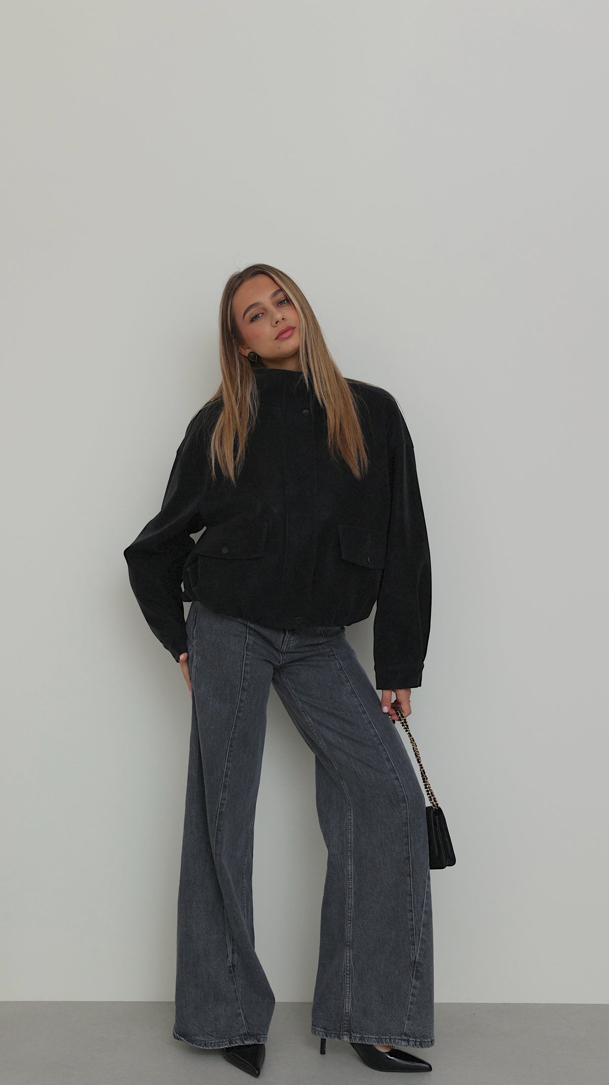 CHAQUETA BOMBER MANON - NEGRA