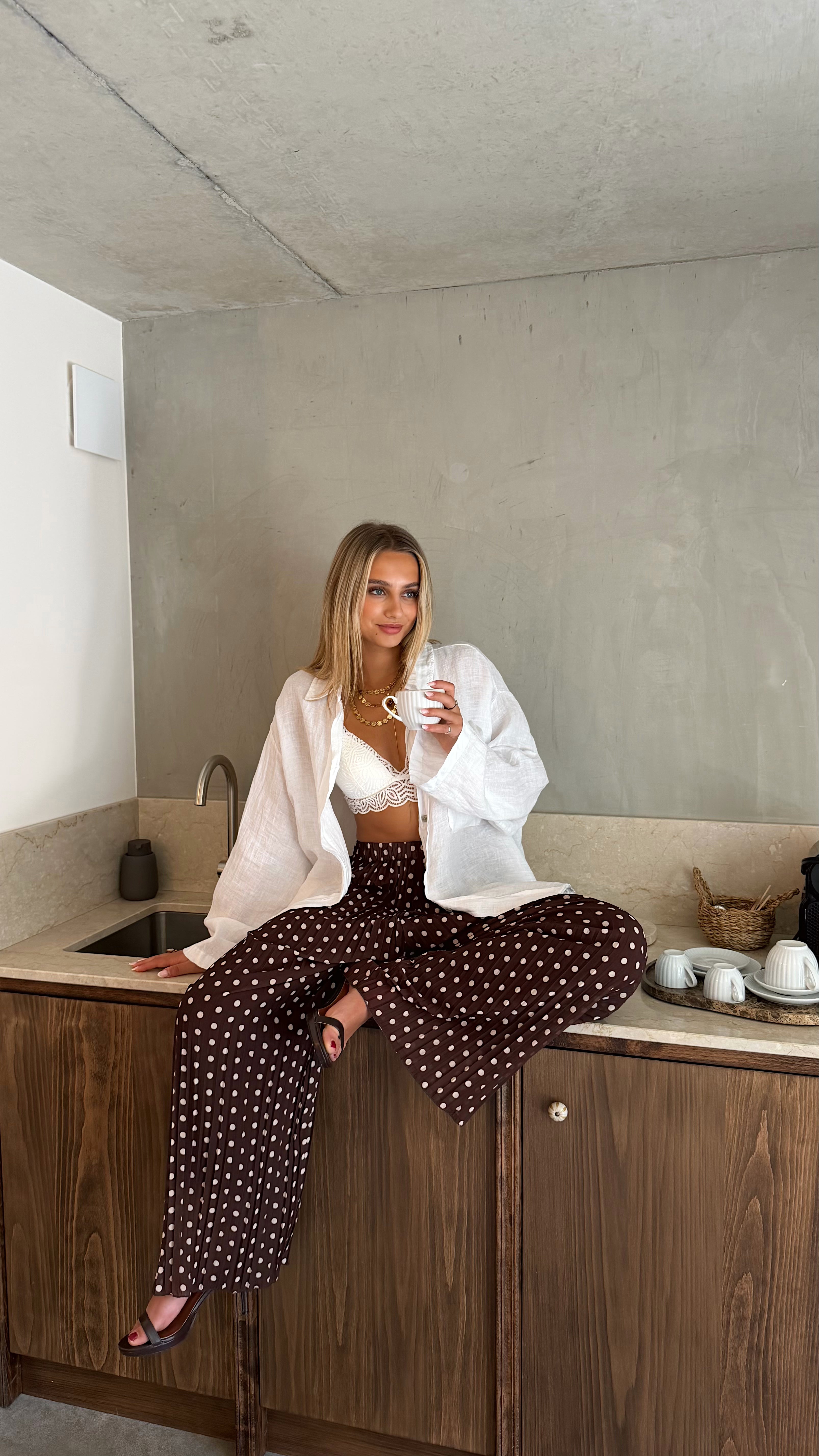 PANTALÓN JOY - TOPOS CHOCO
