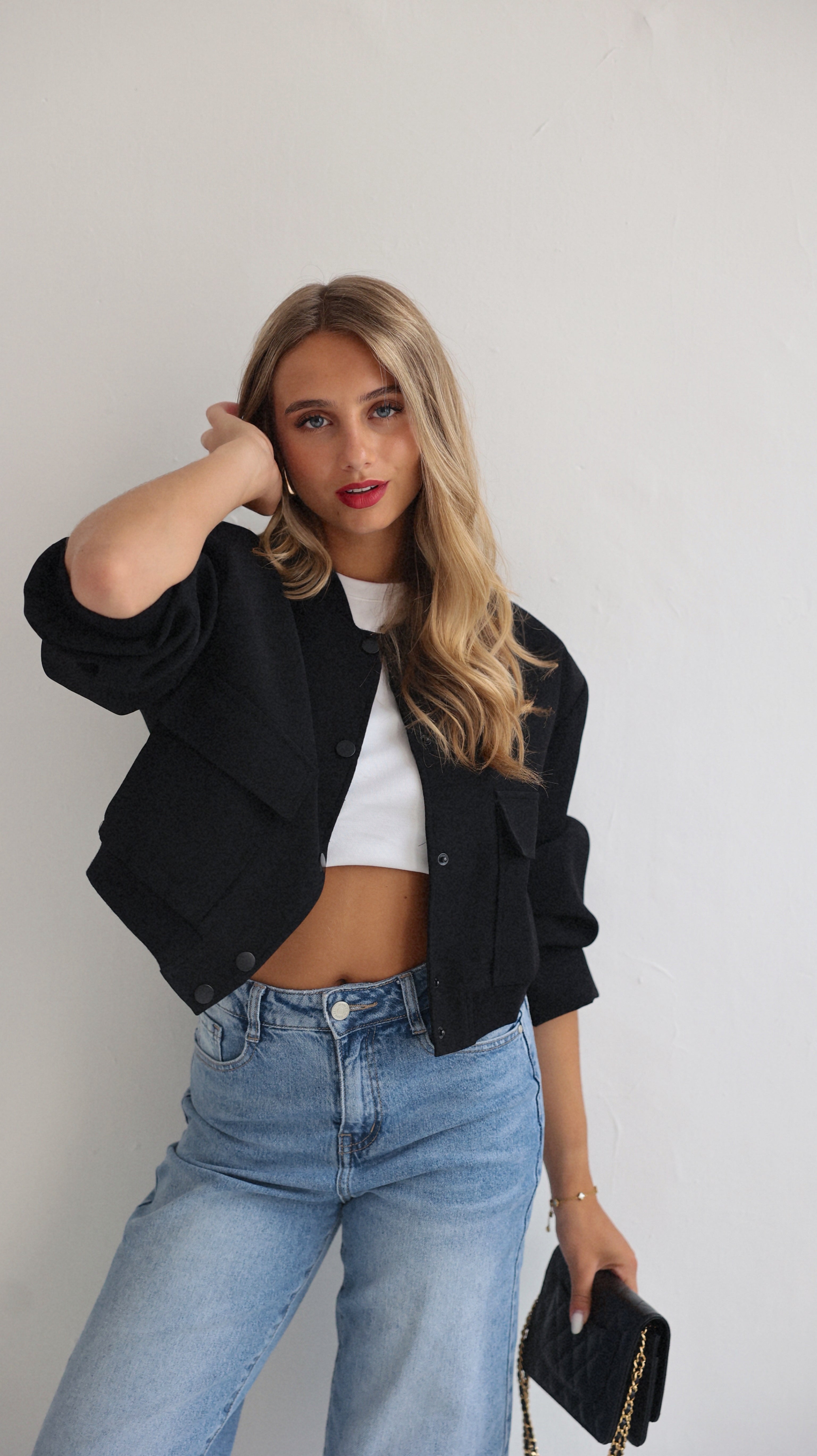 ALIZEE BOMBER - BLACK