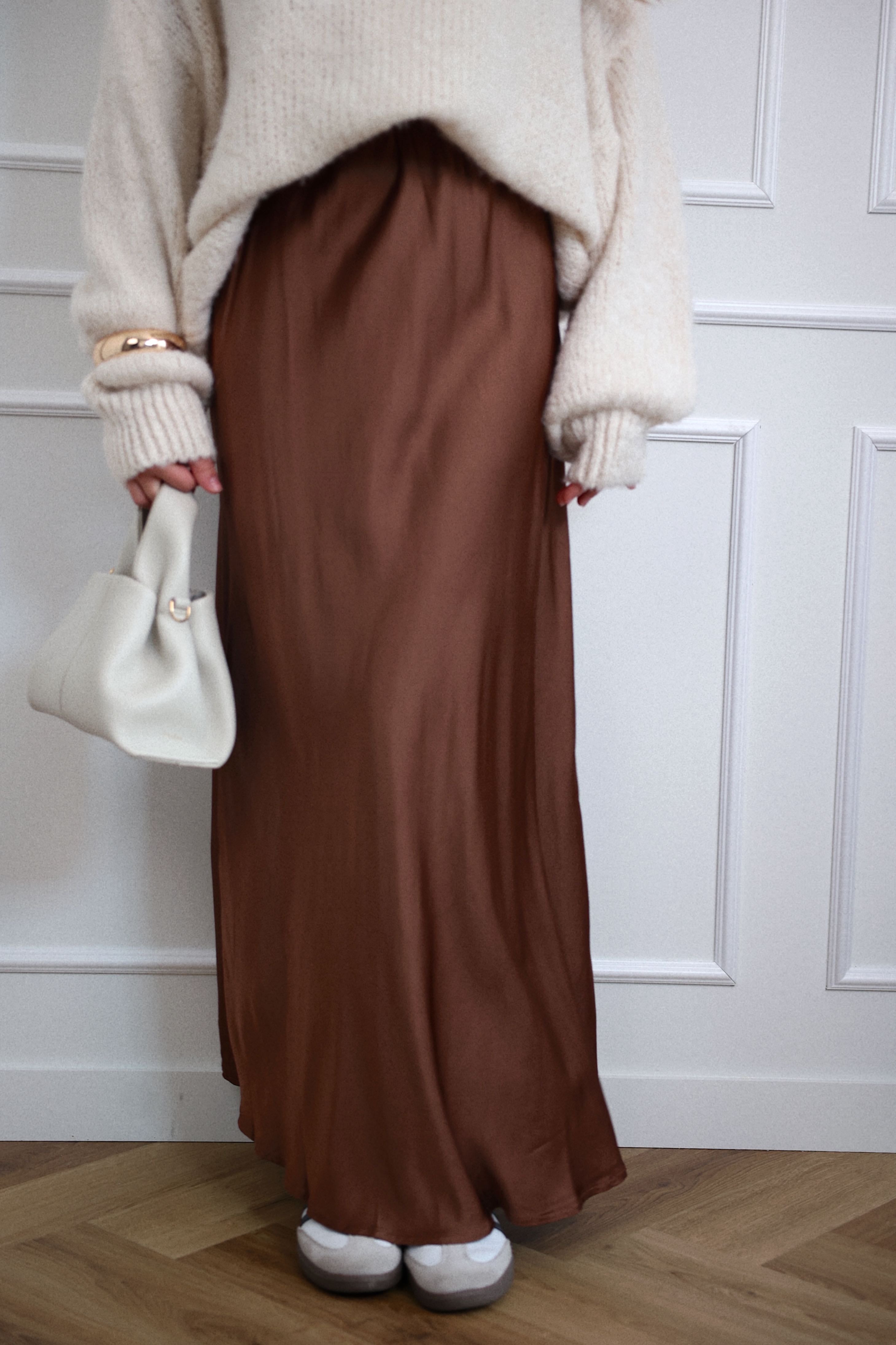 LEYNA LONG SKIRT - CHOCO