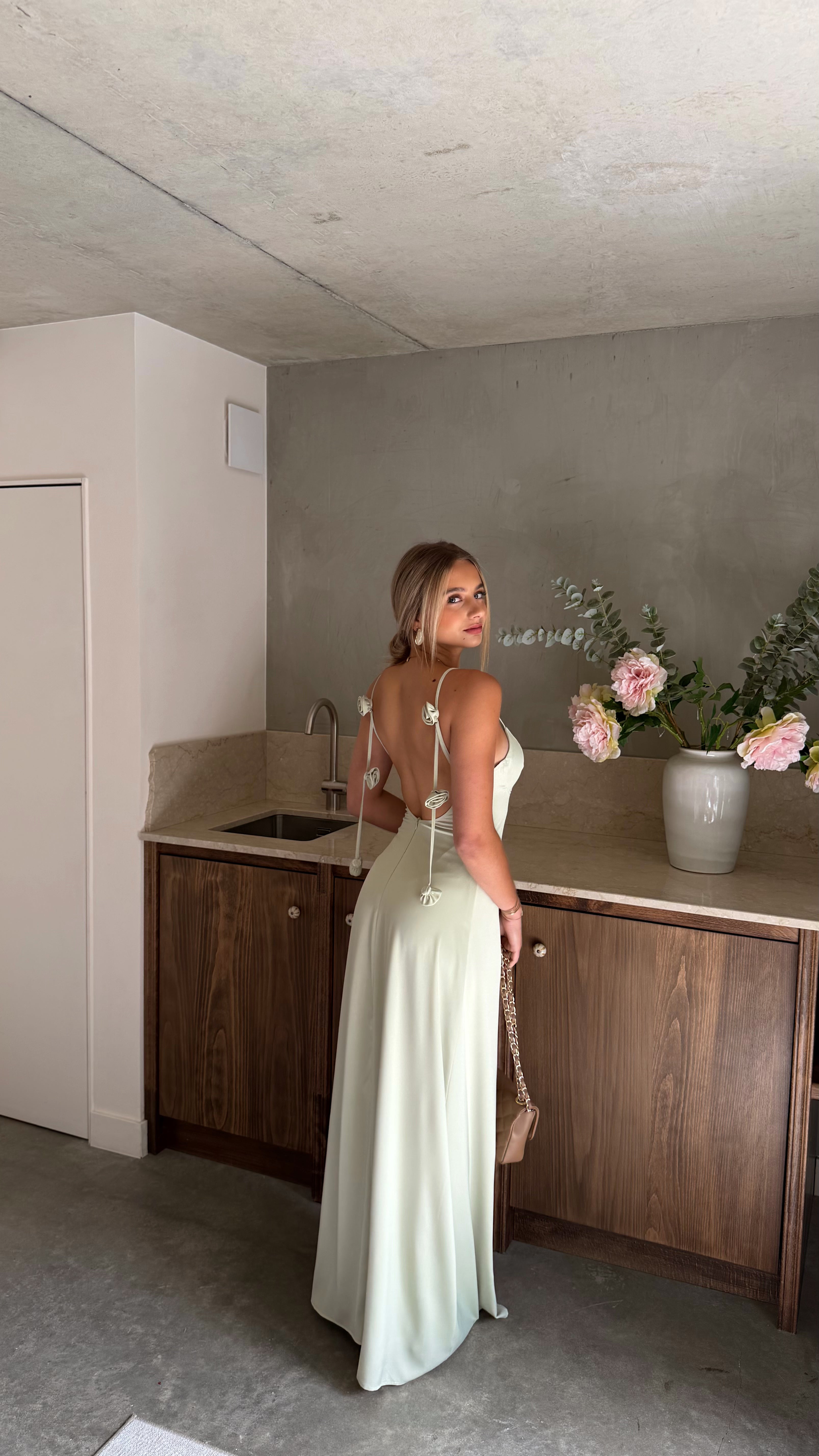 ROBE VALENTINA - VERT ANIS
