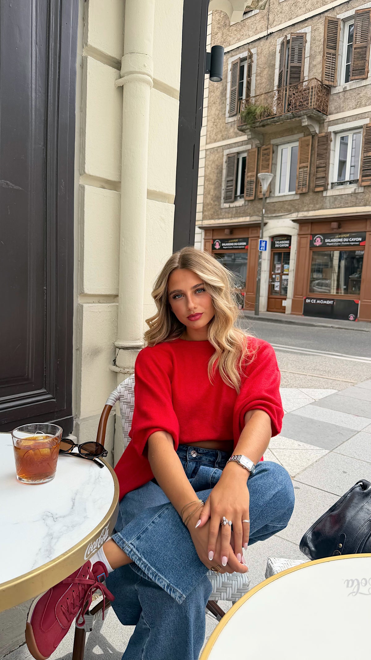 T SHIRT JOY - ROUGE