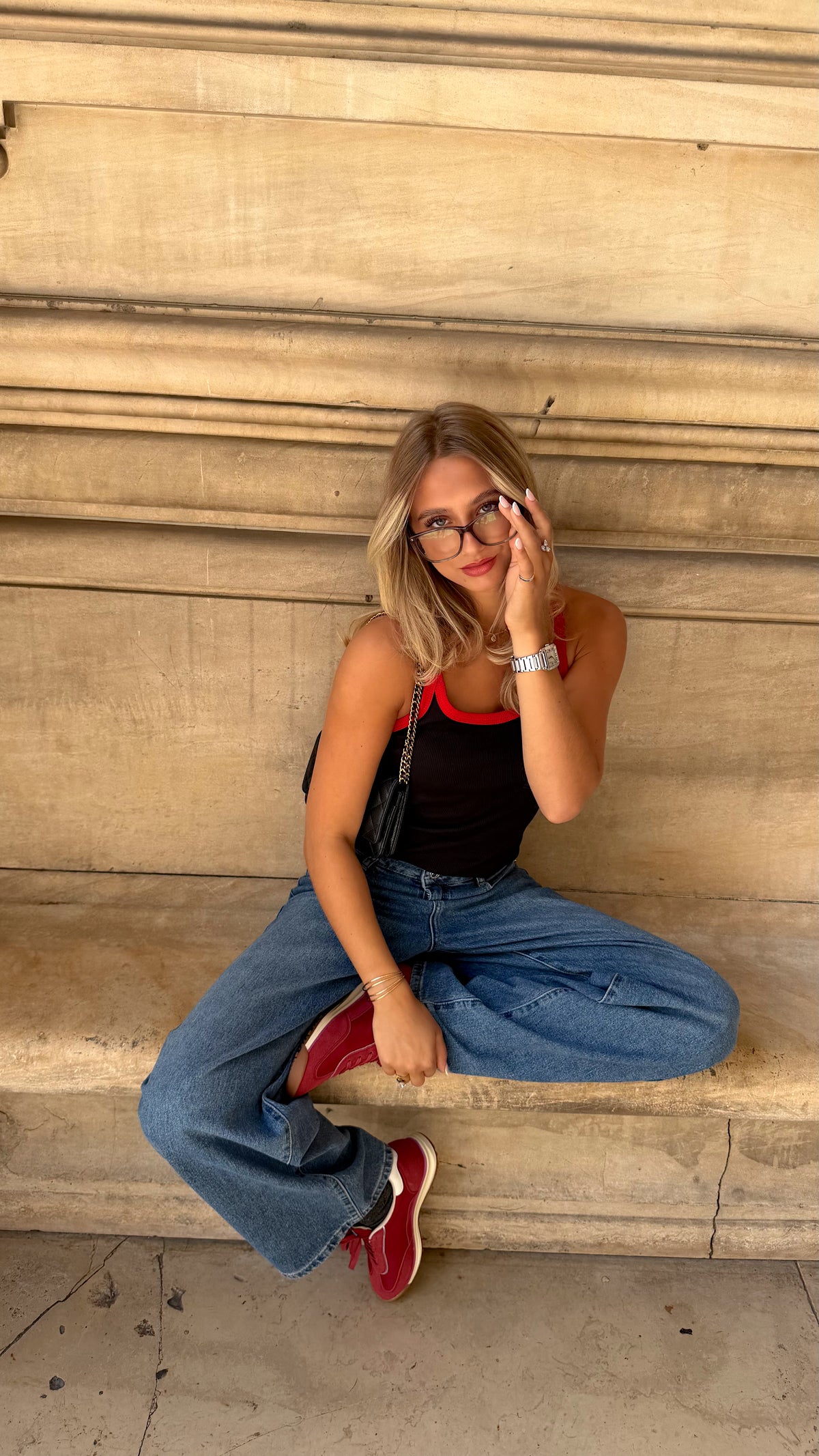 TOP ANITA - NOIR ET ROUGE