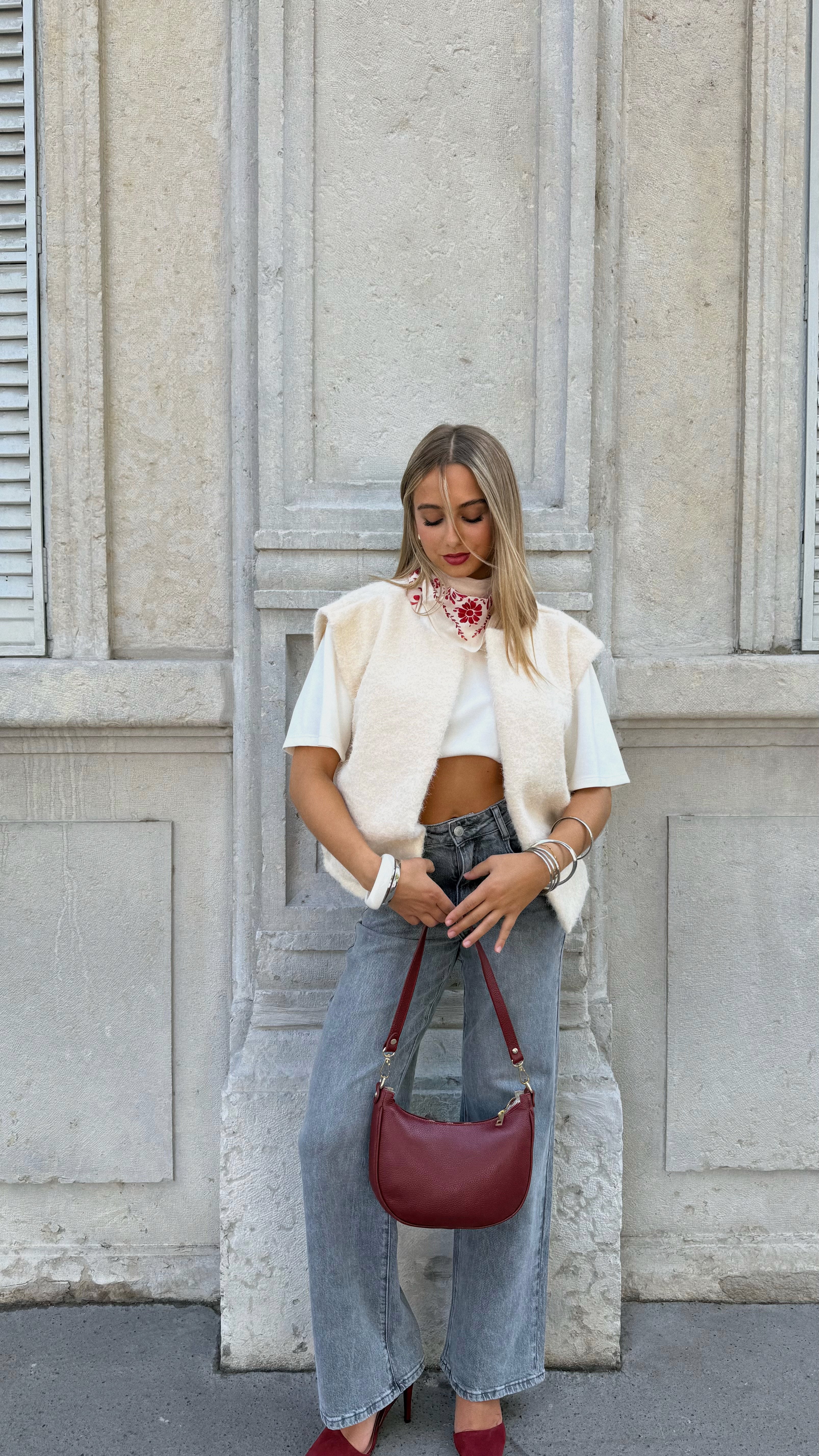 CHAQUETA SIN MANGAS ABIE - CRUDO