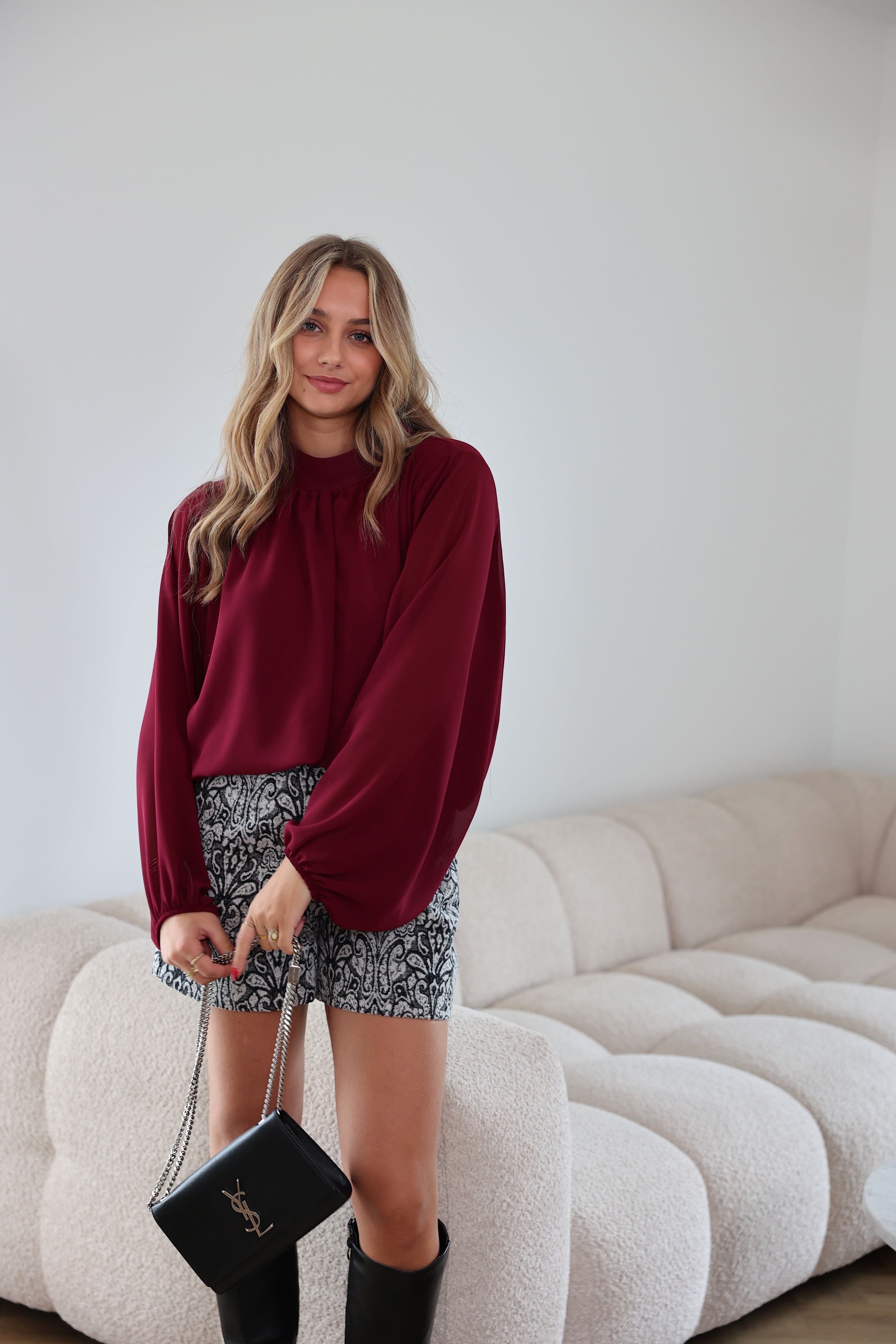 BLOUSE BEA - BURGUNDY