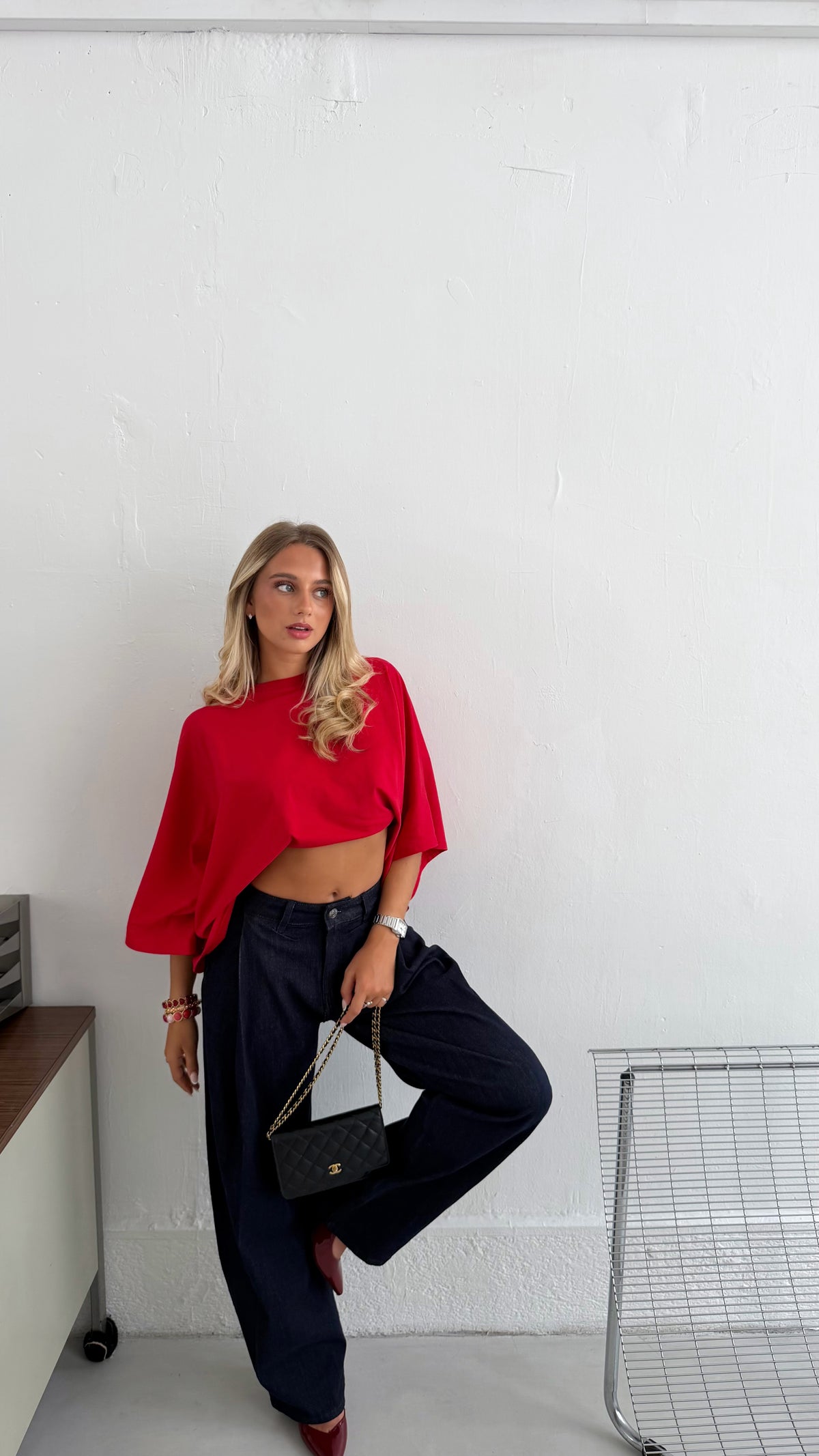 T SHIRT NINON - ROUGE