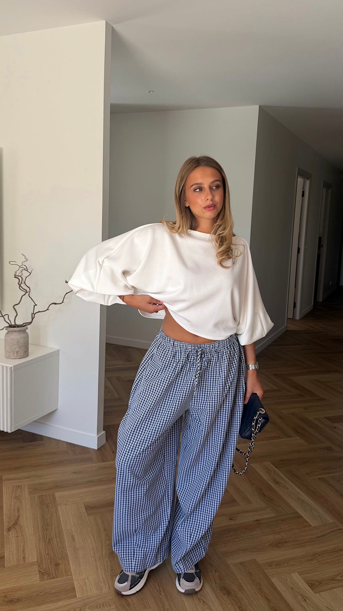 PANTALON VICHY - BLEU