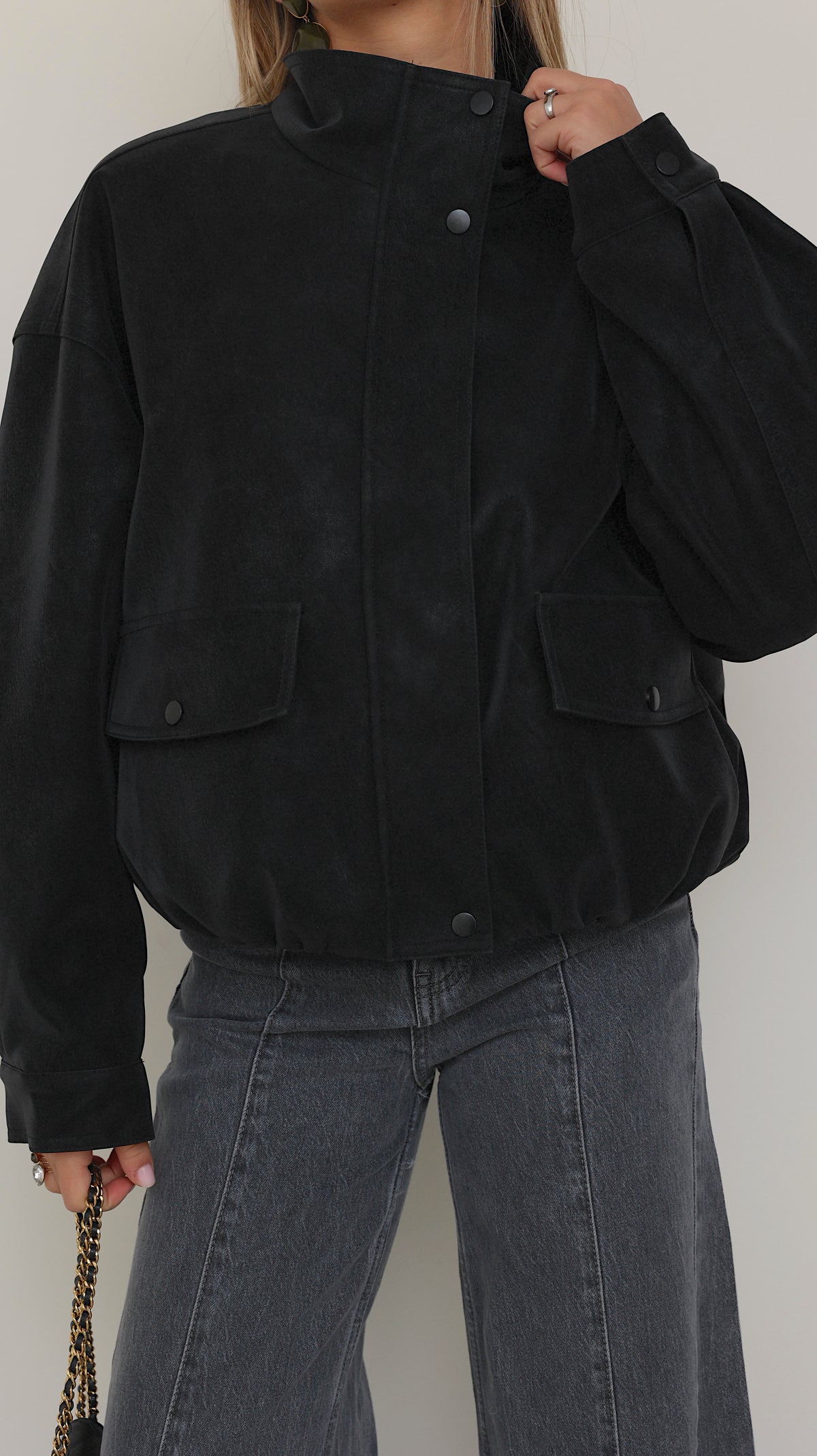 CHAQUETA BOMBER MANON - NEGRA