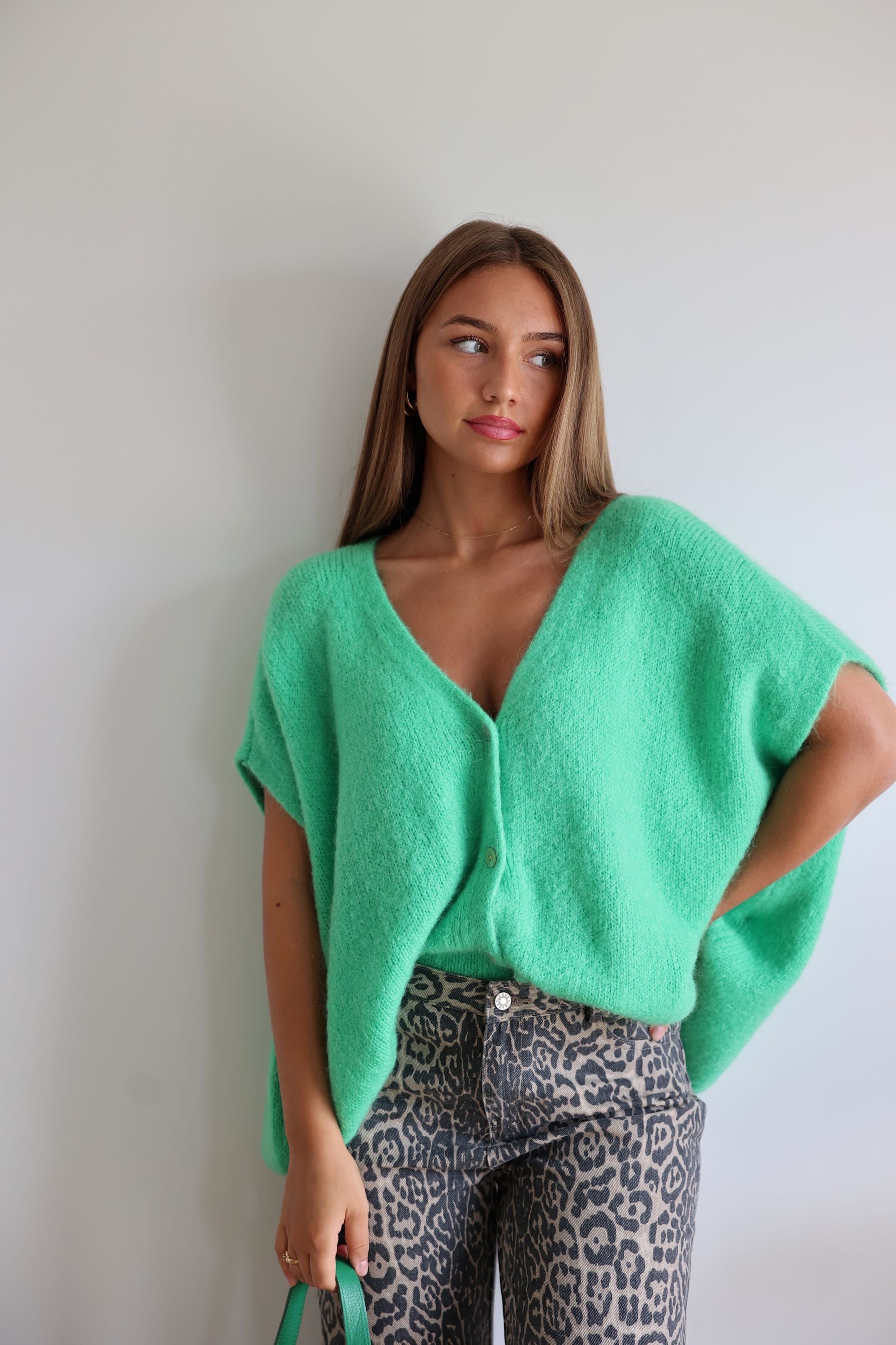 Emie sleevless cardigan - Green