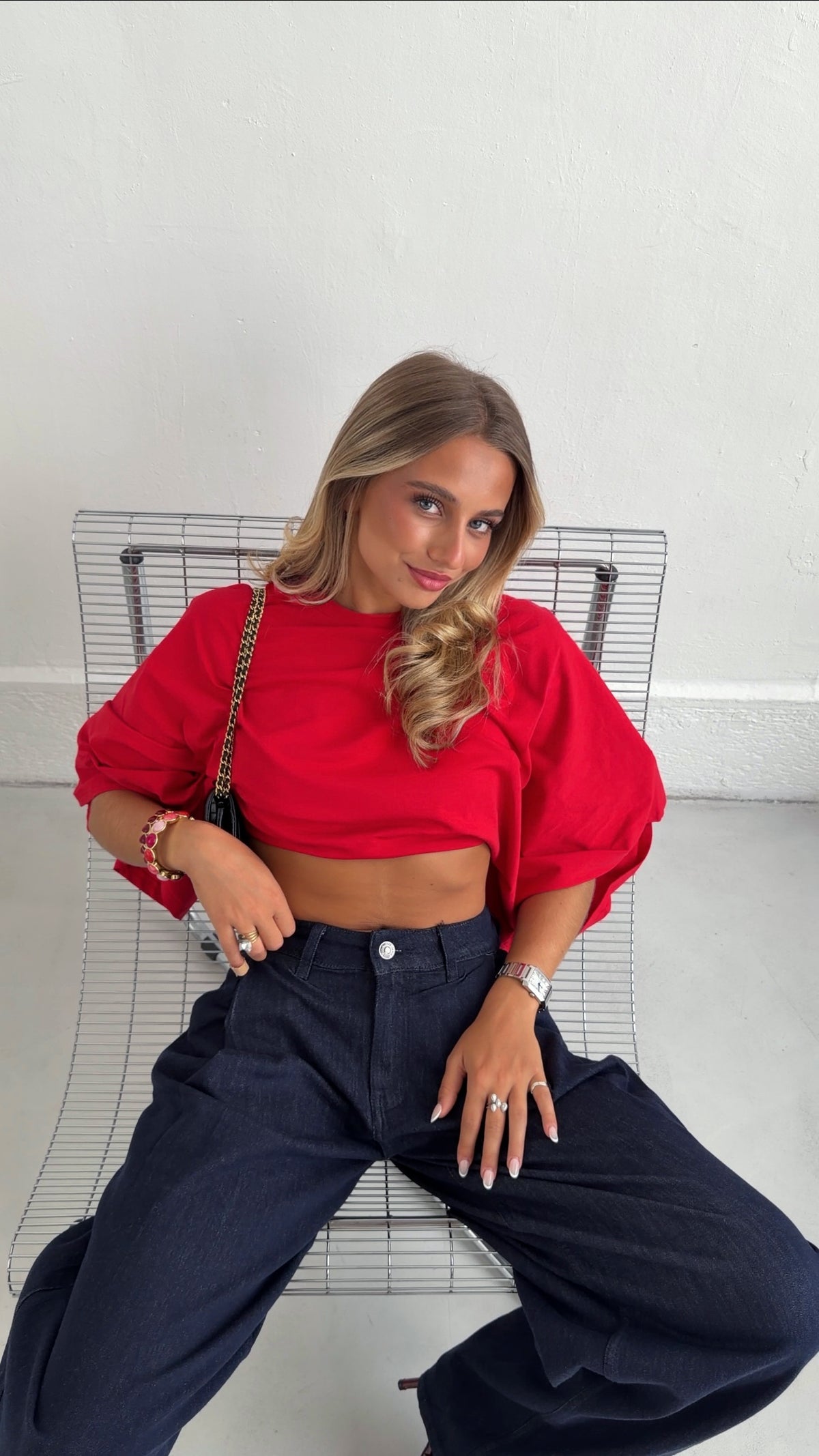 T SHIRT NINON - ROUGE