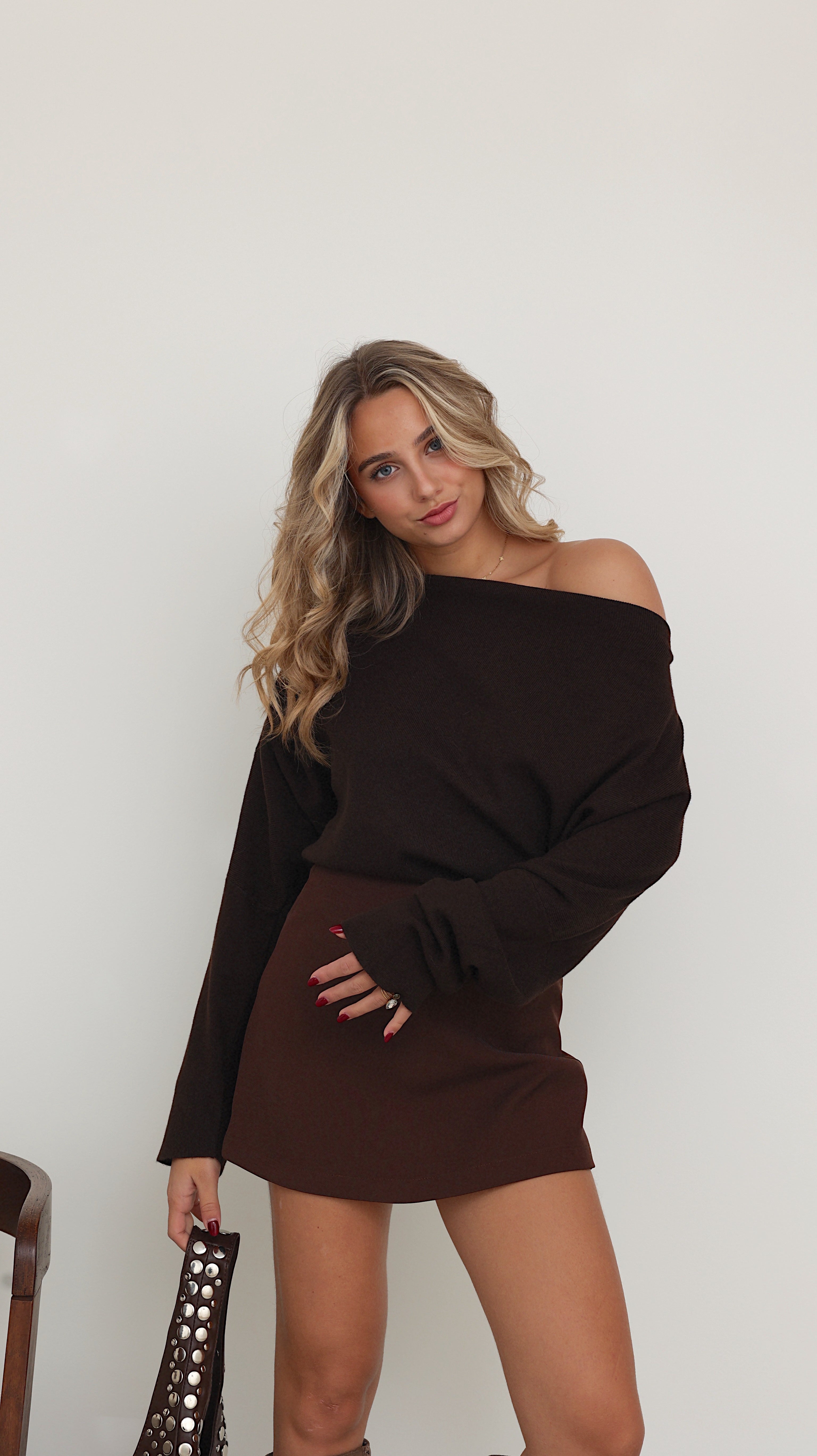 SUÉTER DE MANGA LARGA ALYZÉE - MARRÓN