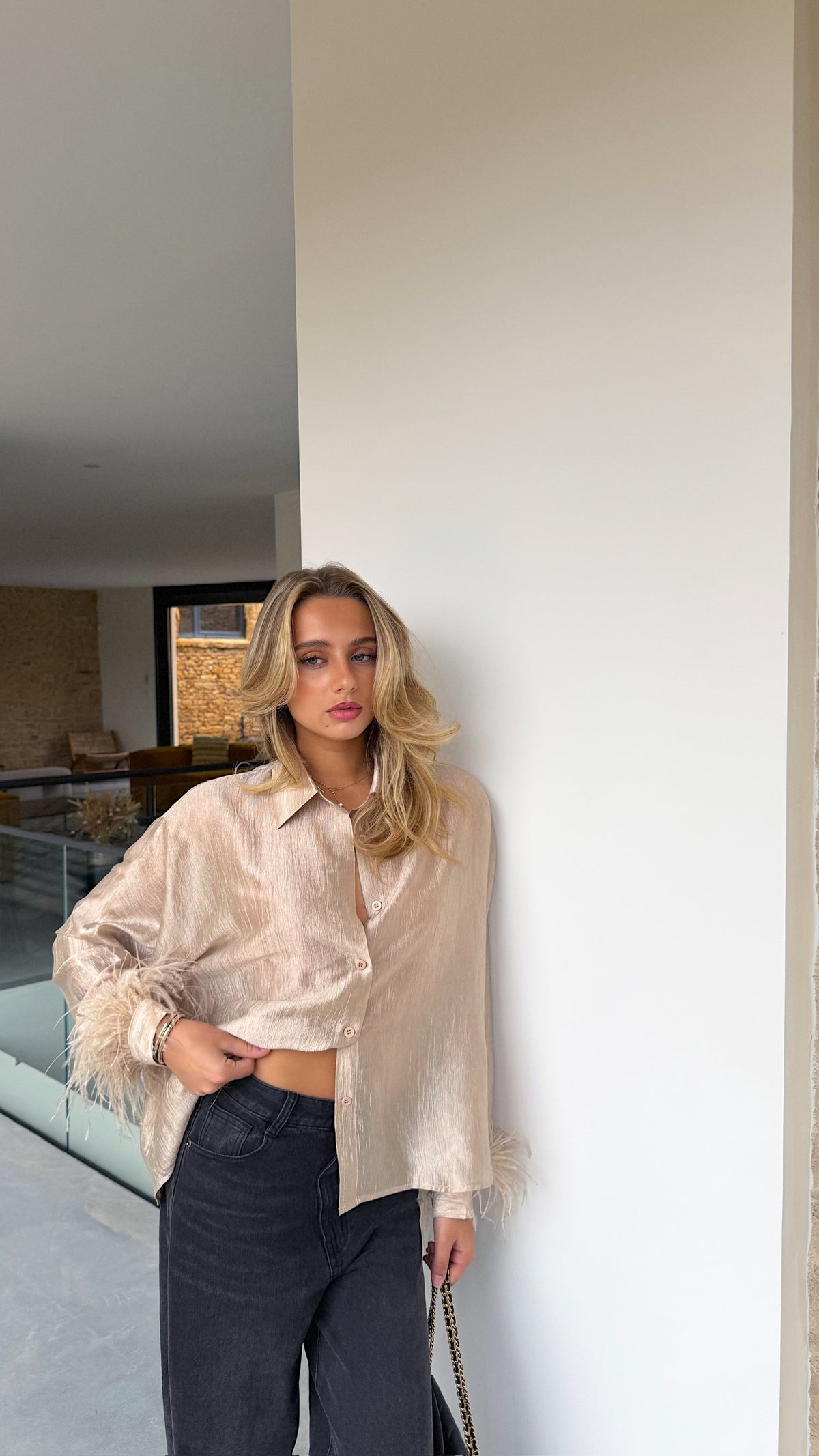 CHEMISE PLUME - BEIGE