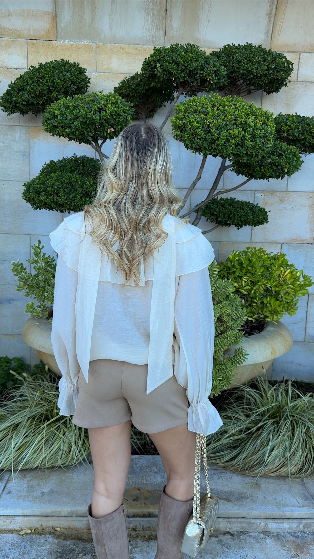 FALDA-SHORTS MIA - GRIS TAUPE