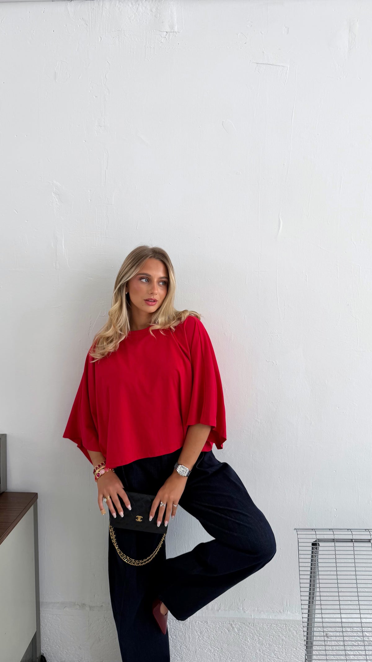 T SHIRT NINON - ROUGE