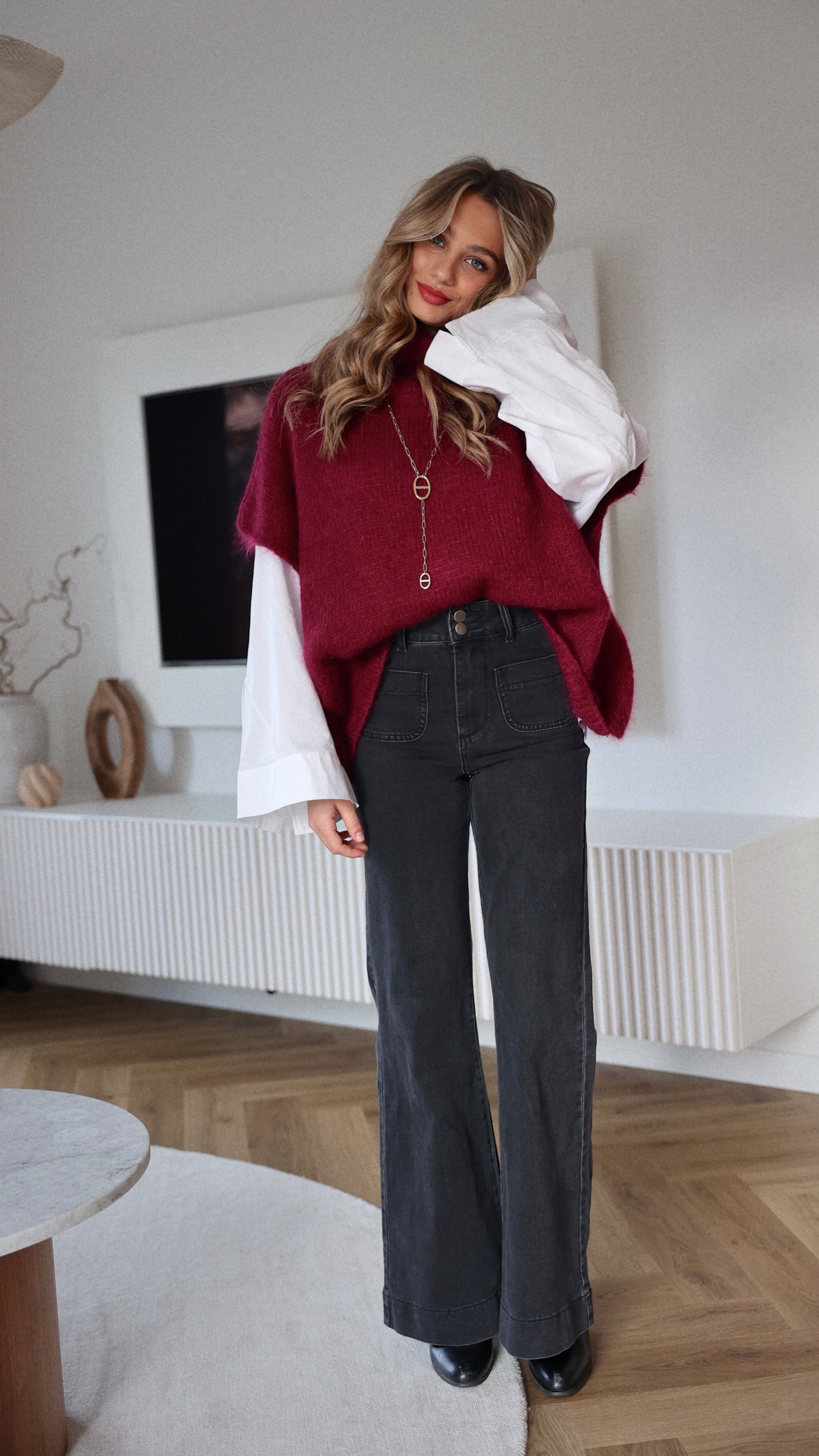 SUÉTER SIN MANGAS LISE - BURDEOS