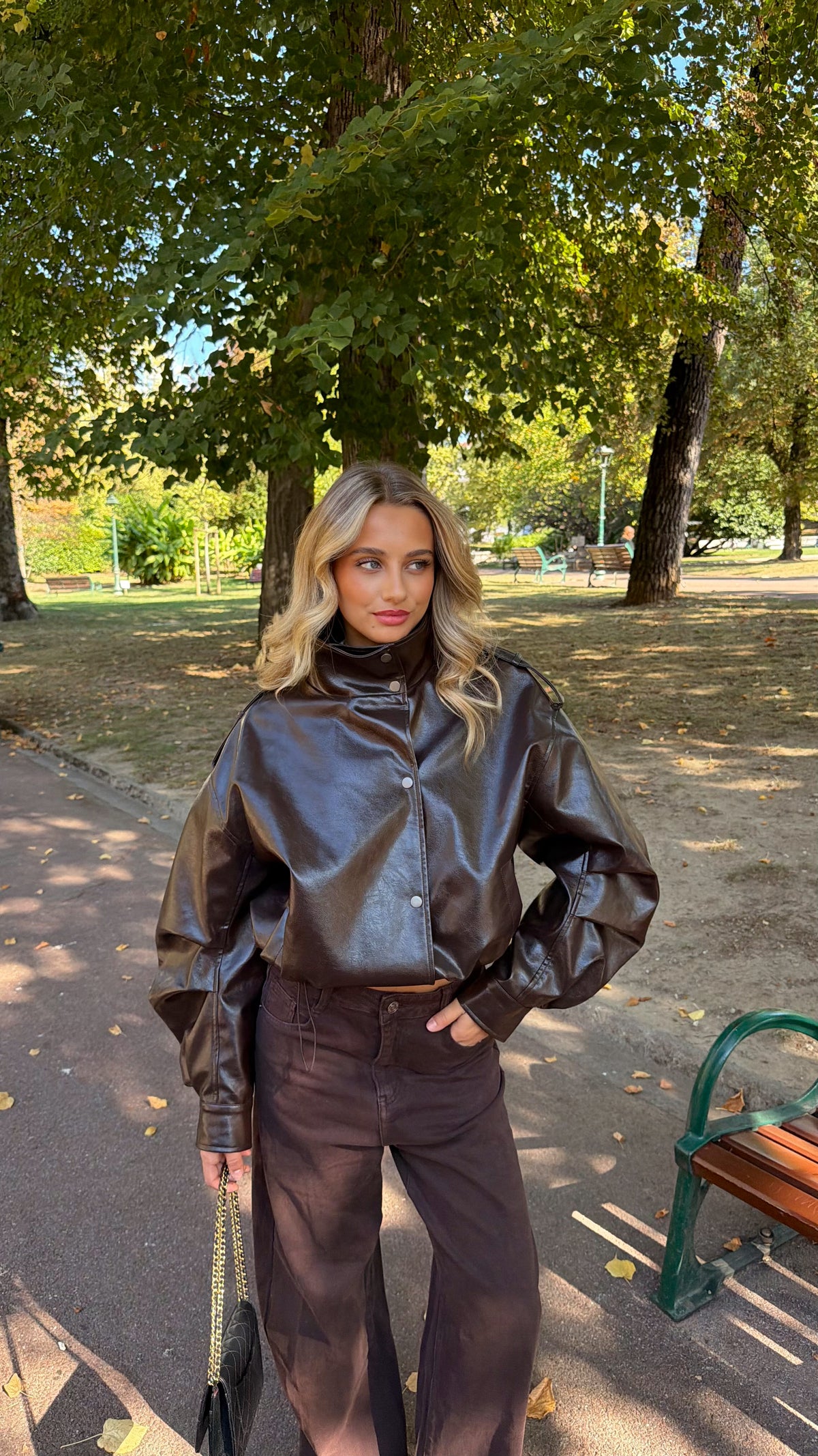 ALYSON BOMBER JACKET - CHOCO