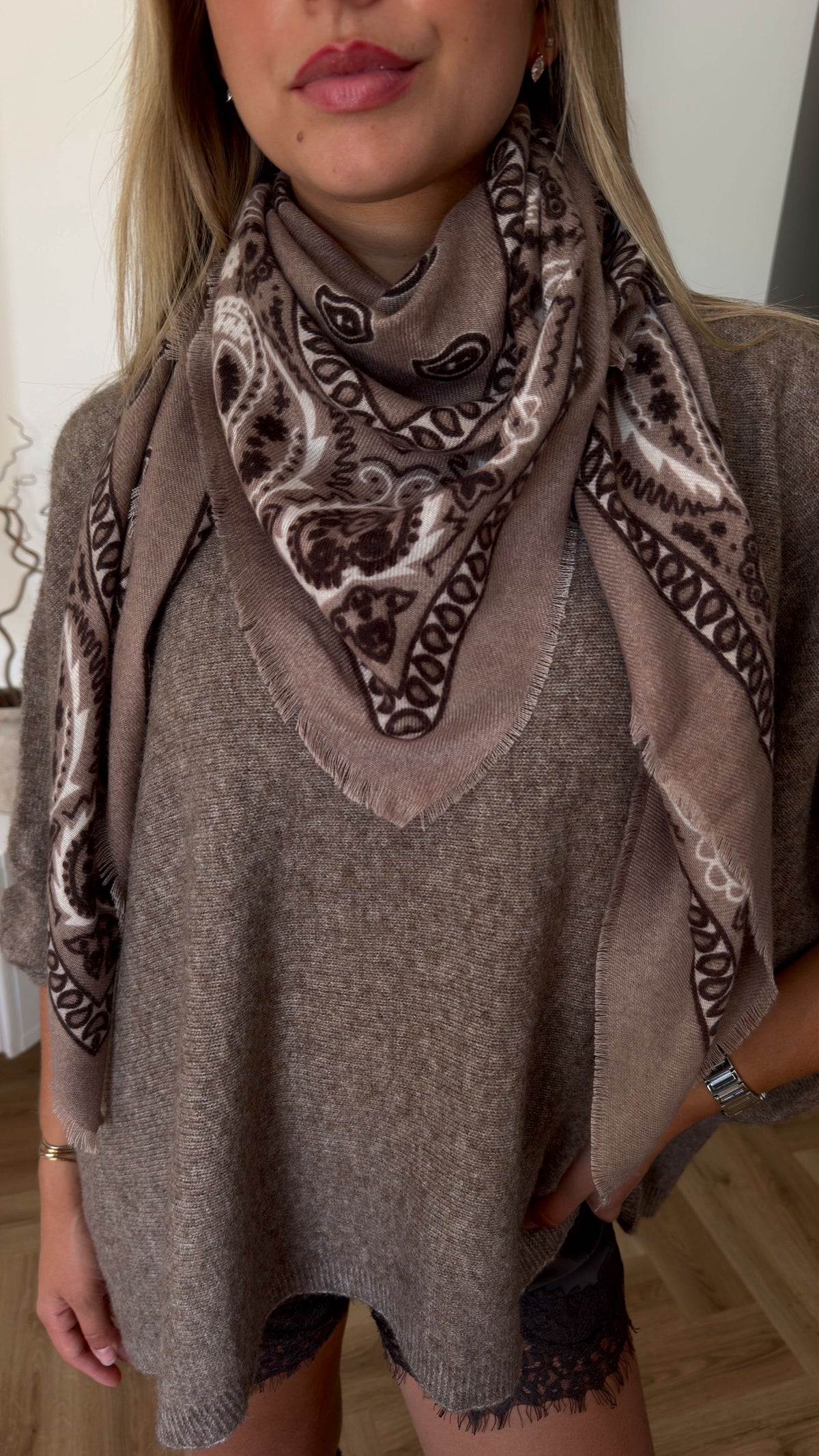 FOULARD BANDANA - TAUPE
