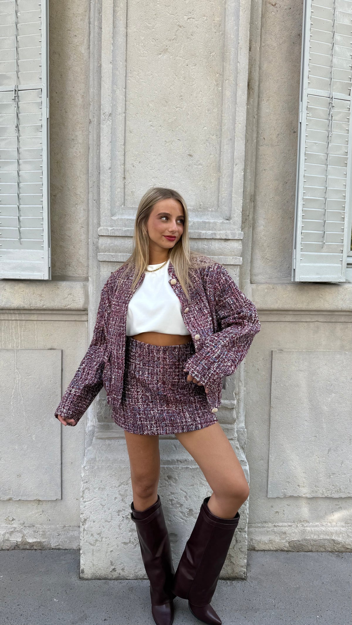 FALDA PANTALÓN NOA - BURDEOS