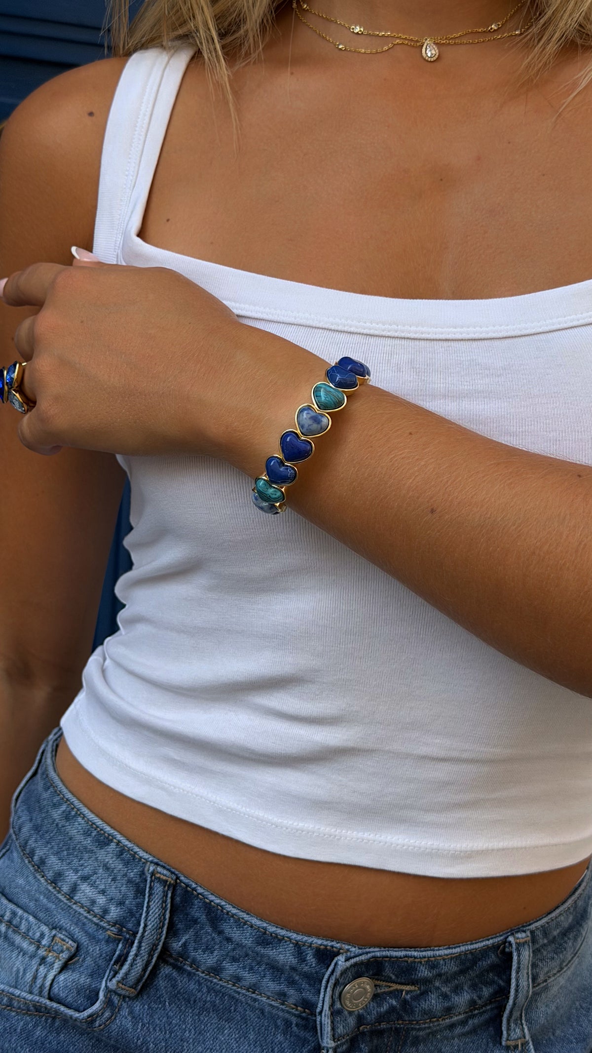 BRACELET COEUR - BLEU