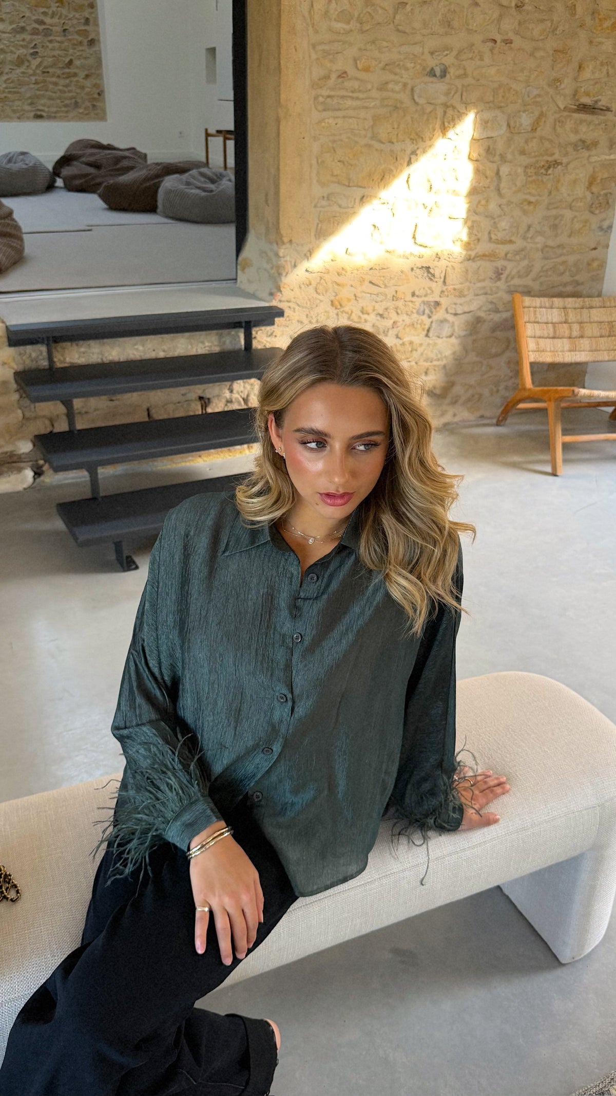 CHEMISE PLUME - VERT