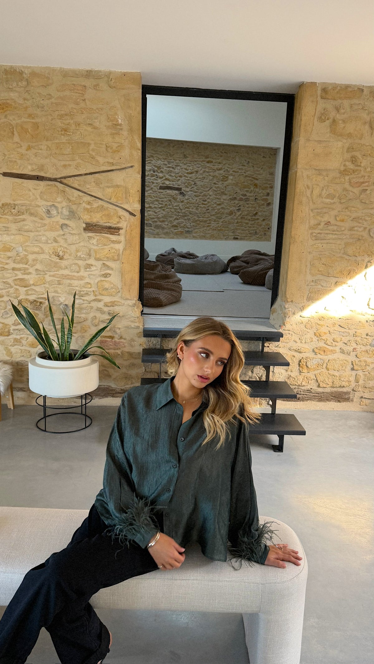 CHEMISE PLUME - VERT