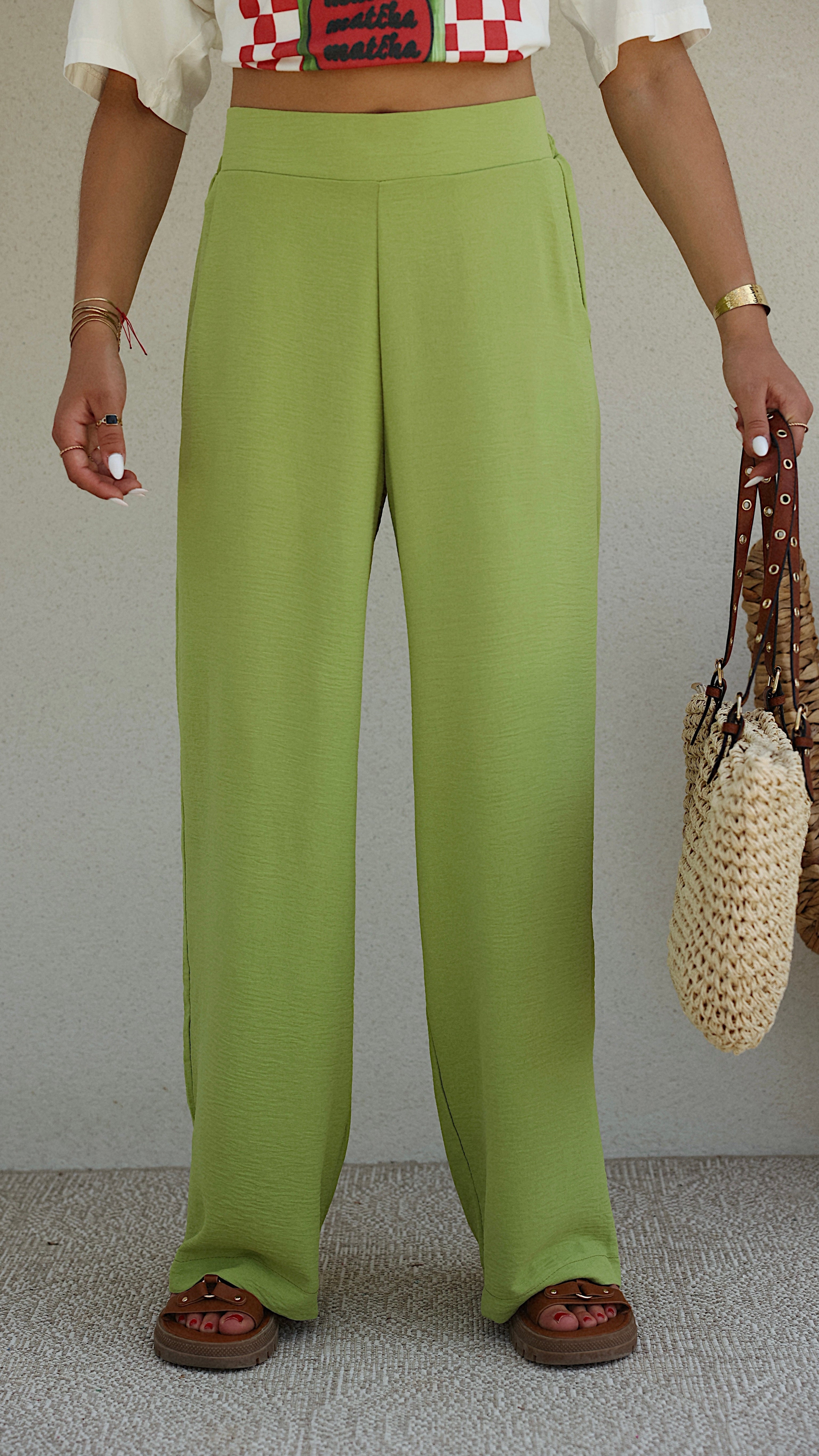PANTALON SOLUNA - VERT PISTACHE