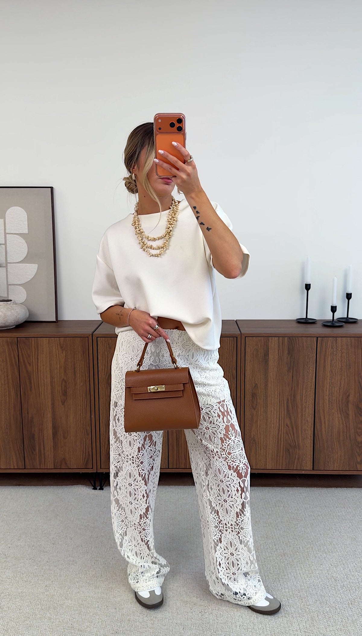 PANTALON PERLE - ECRU