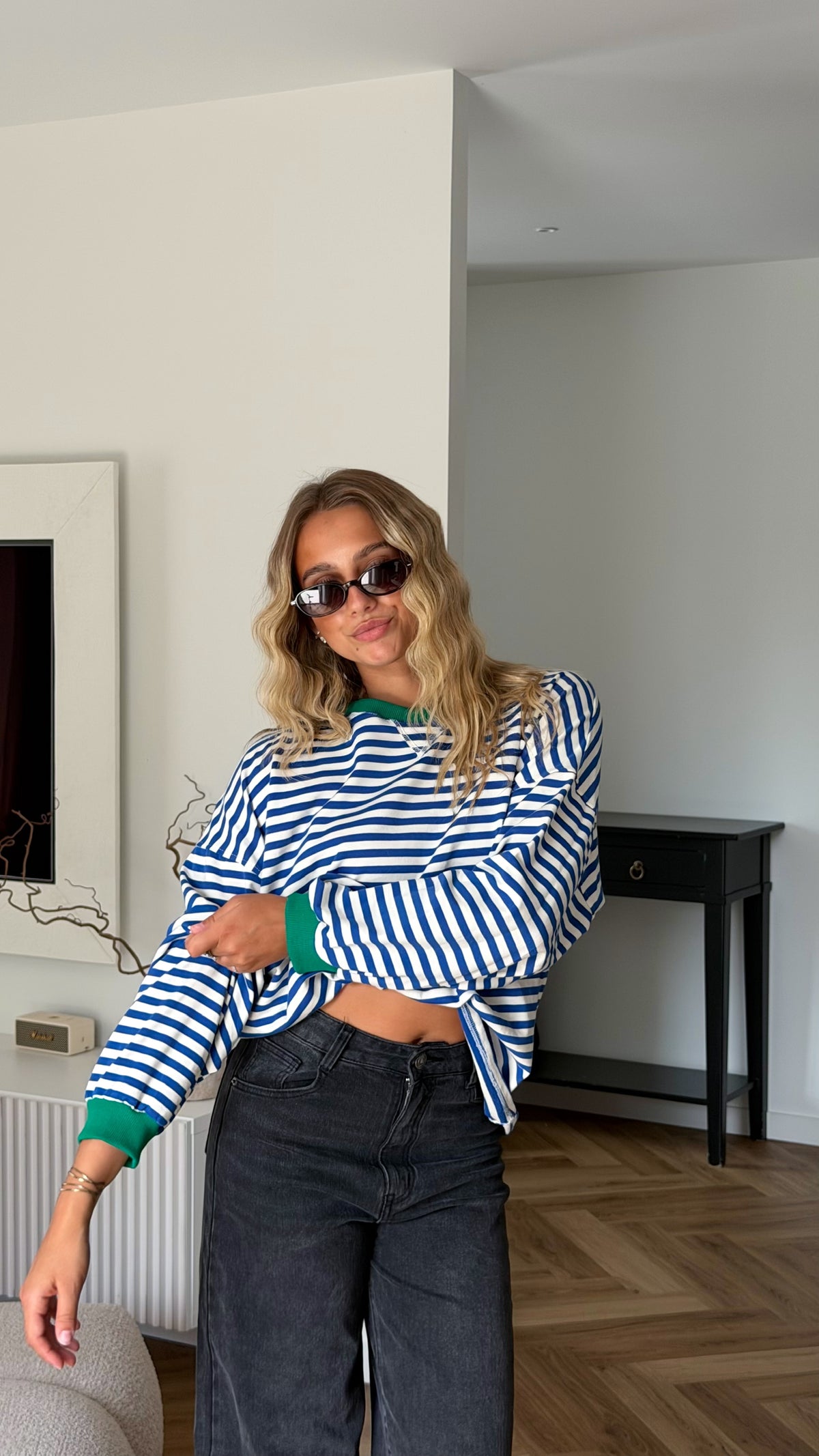 TOP CHARLINE - BLEU/VERT