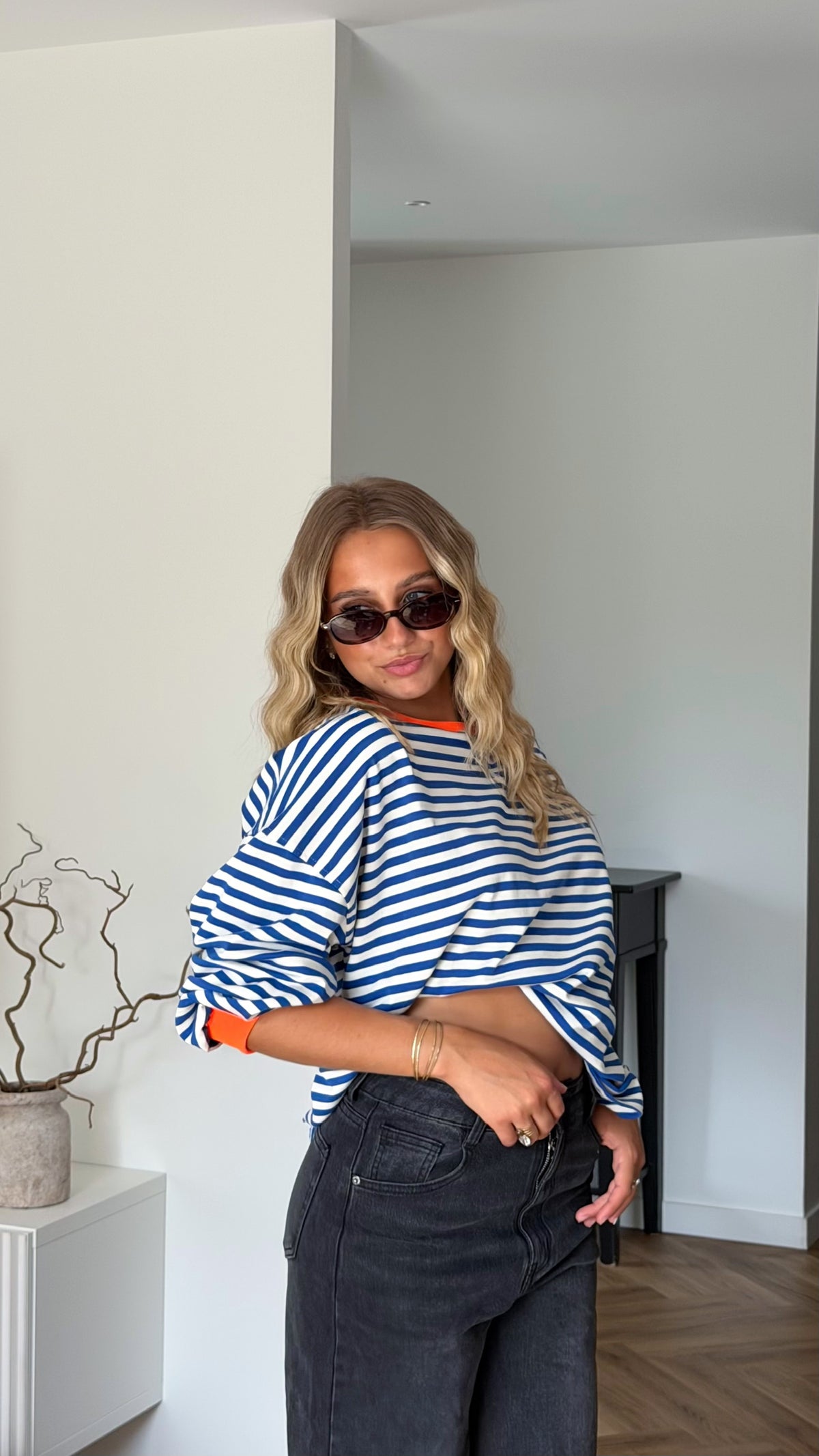 TOP CHARLINE - BLEU/ORANGE