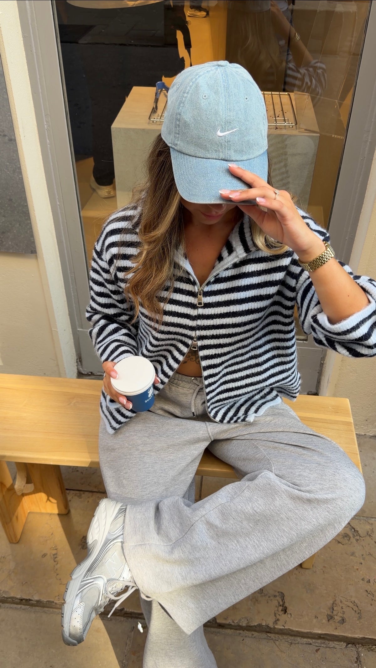 GILET IRENE - BLEU CLAIR ET BLEU MARINE