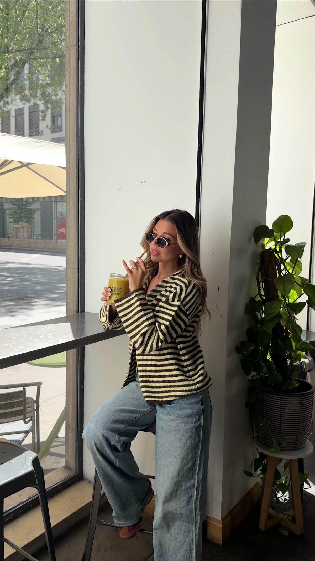 GILET IRENE - JAUNE ET CHOCO