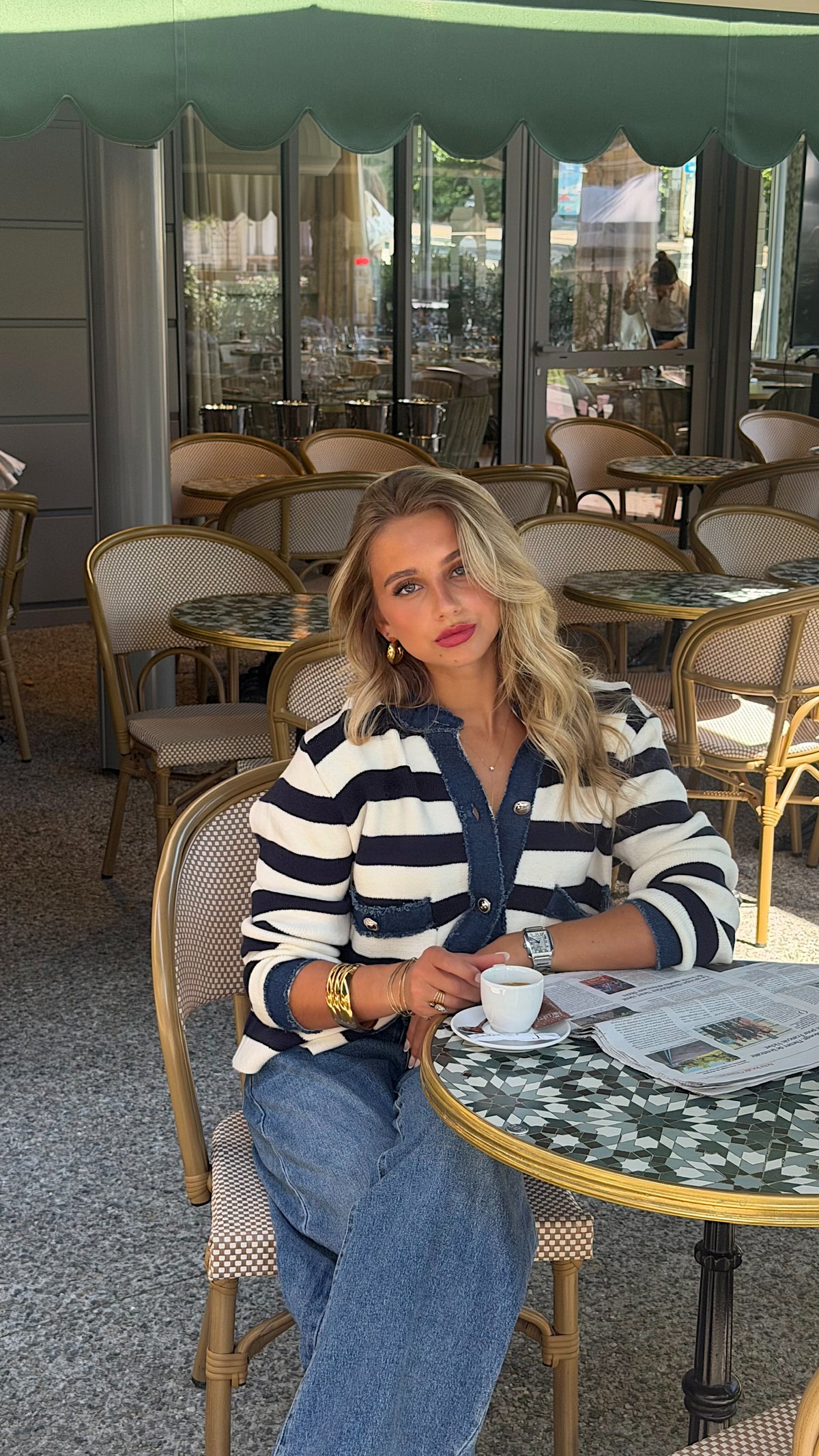 GILET SYLVIA - MARINE ET ECRU